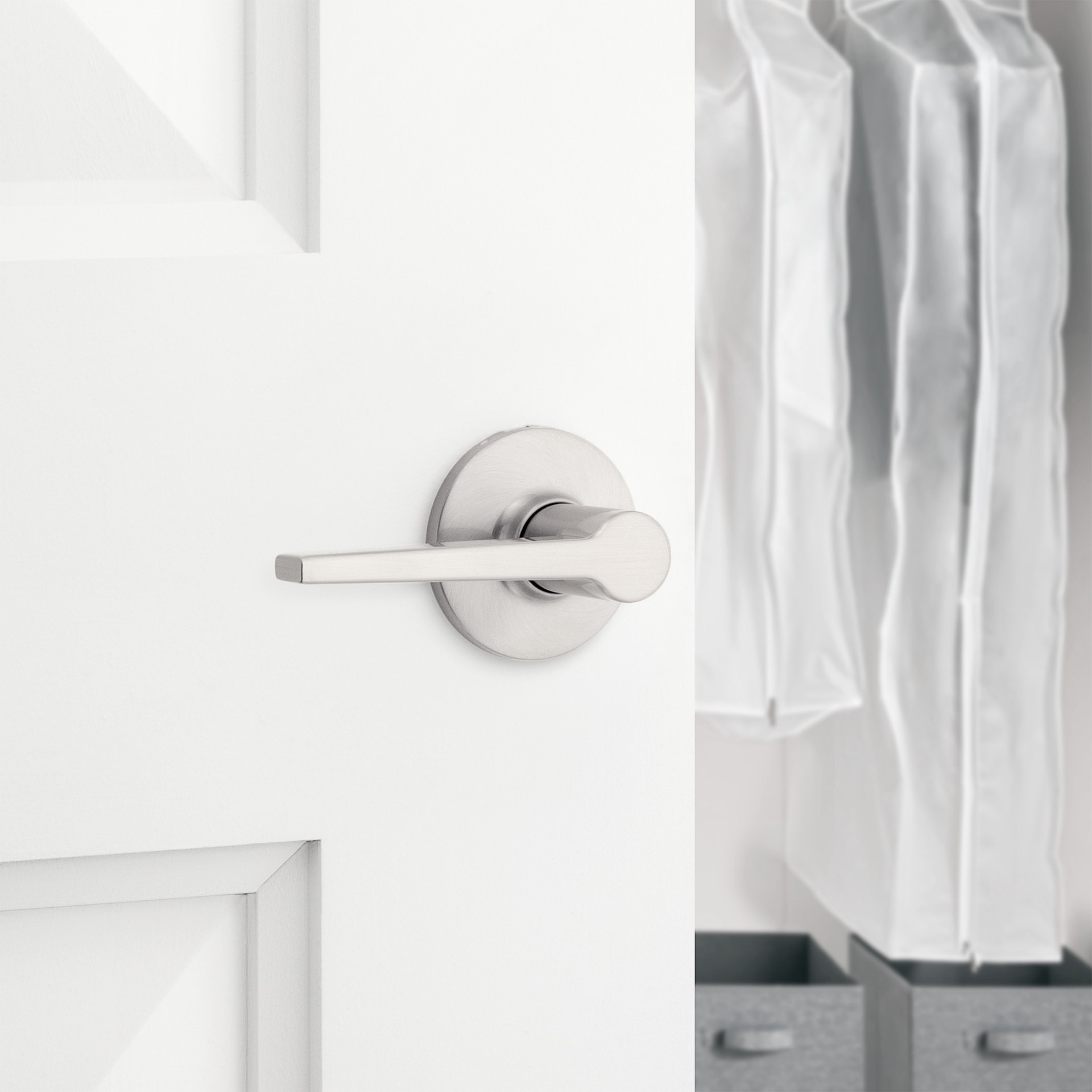 slide 5 of 6, RELIABILT Dallas Satin Nickel Interior or Hall/Closet Dummy Door Handle, 1 ct