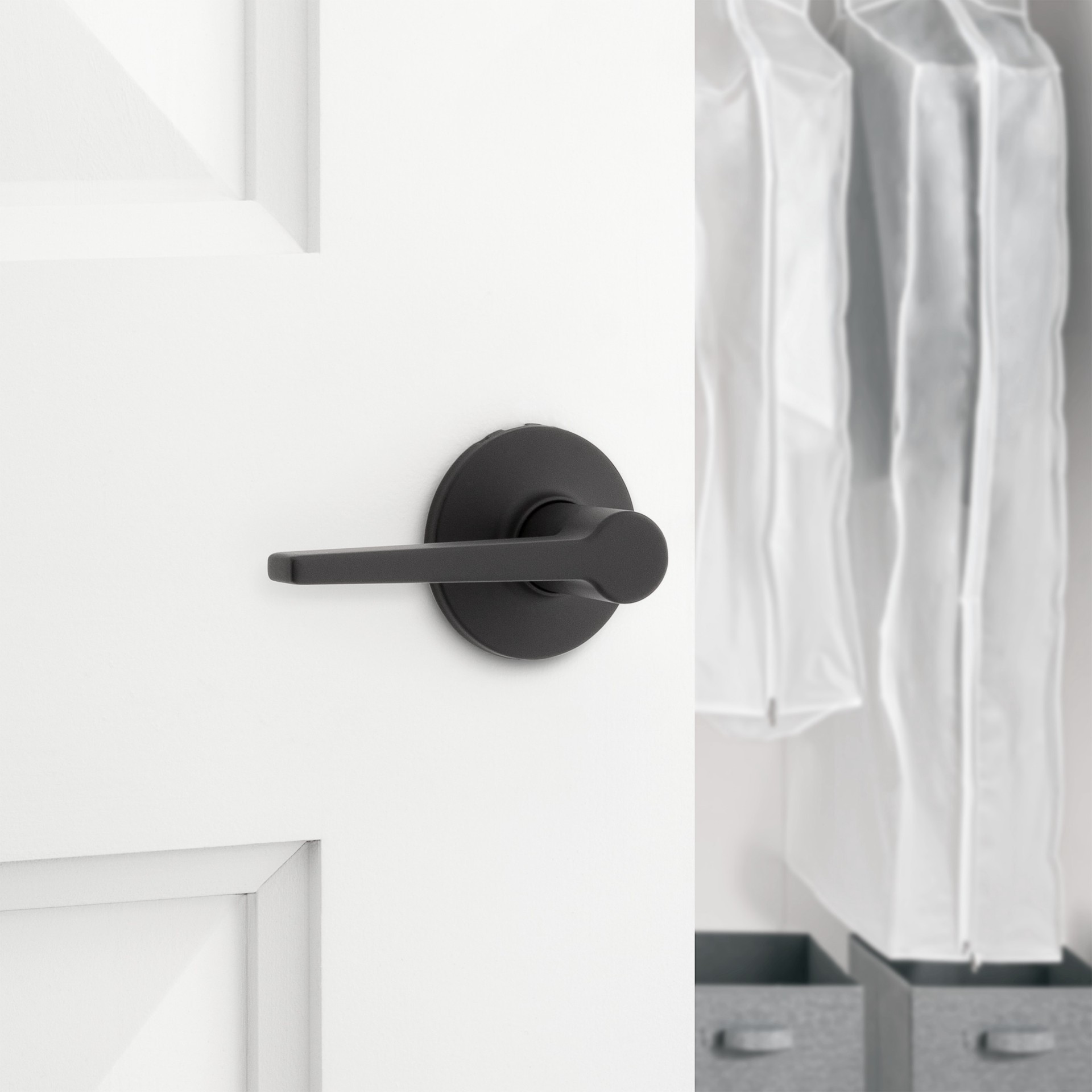 slide 5 of 6, RELIABILT Dallas Matte Black Interior or Hall/Closet Dummy Door Handle, 1 ct