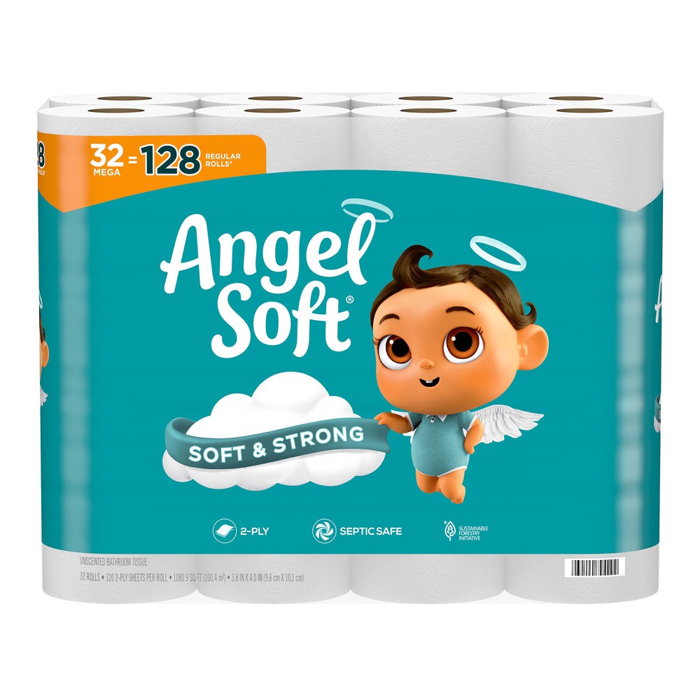 slide 1 of 1, Angel Soft 32 -Pack 2-ply Toilet Paper, 1 ct
