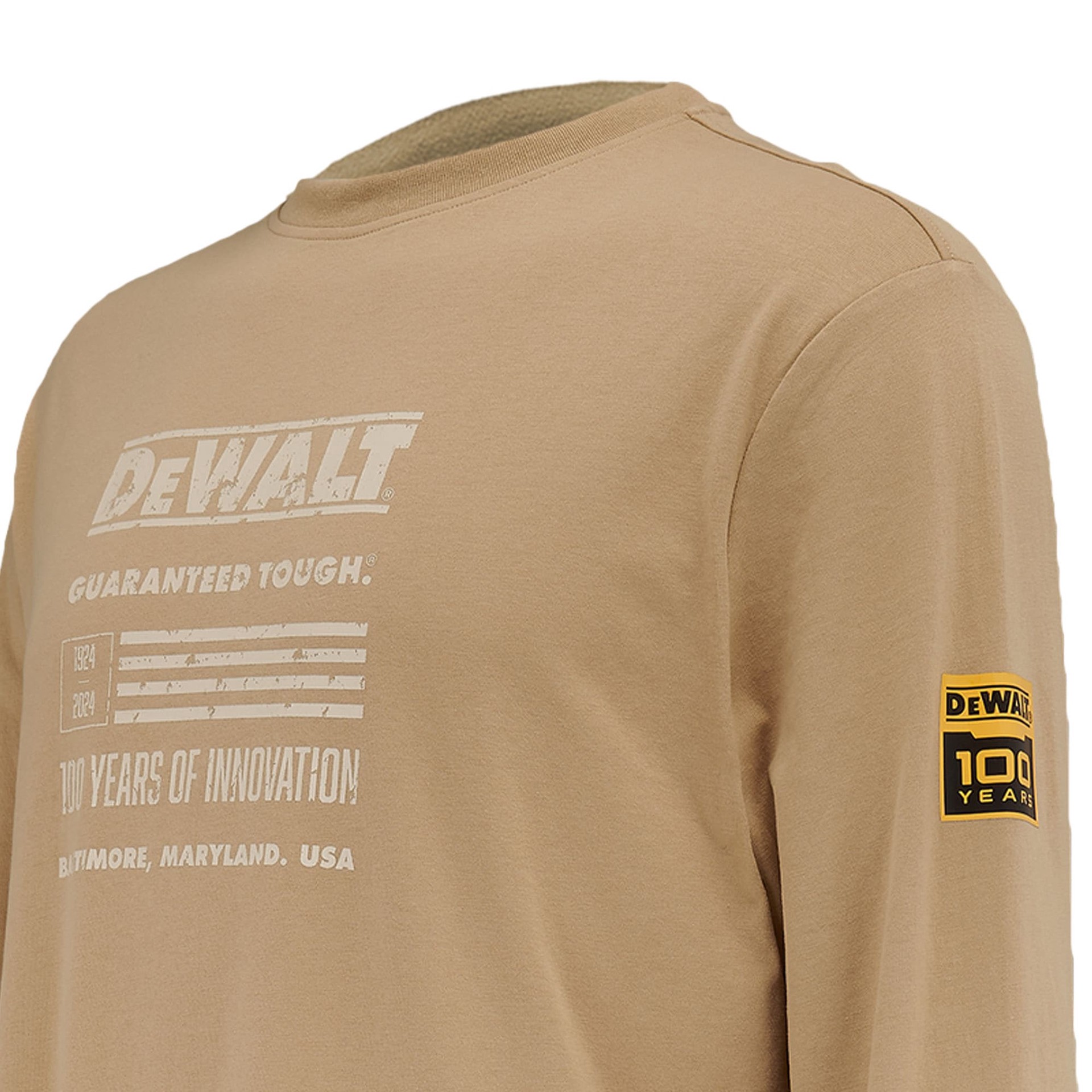 slide 4 of 4, DEWALT Men's Brown Long sleeve Graphic T-shirt ( Large ), 1 ct