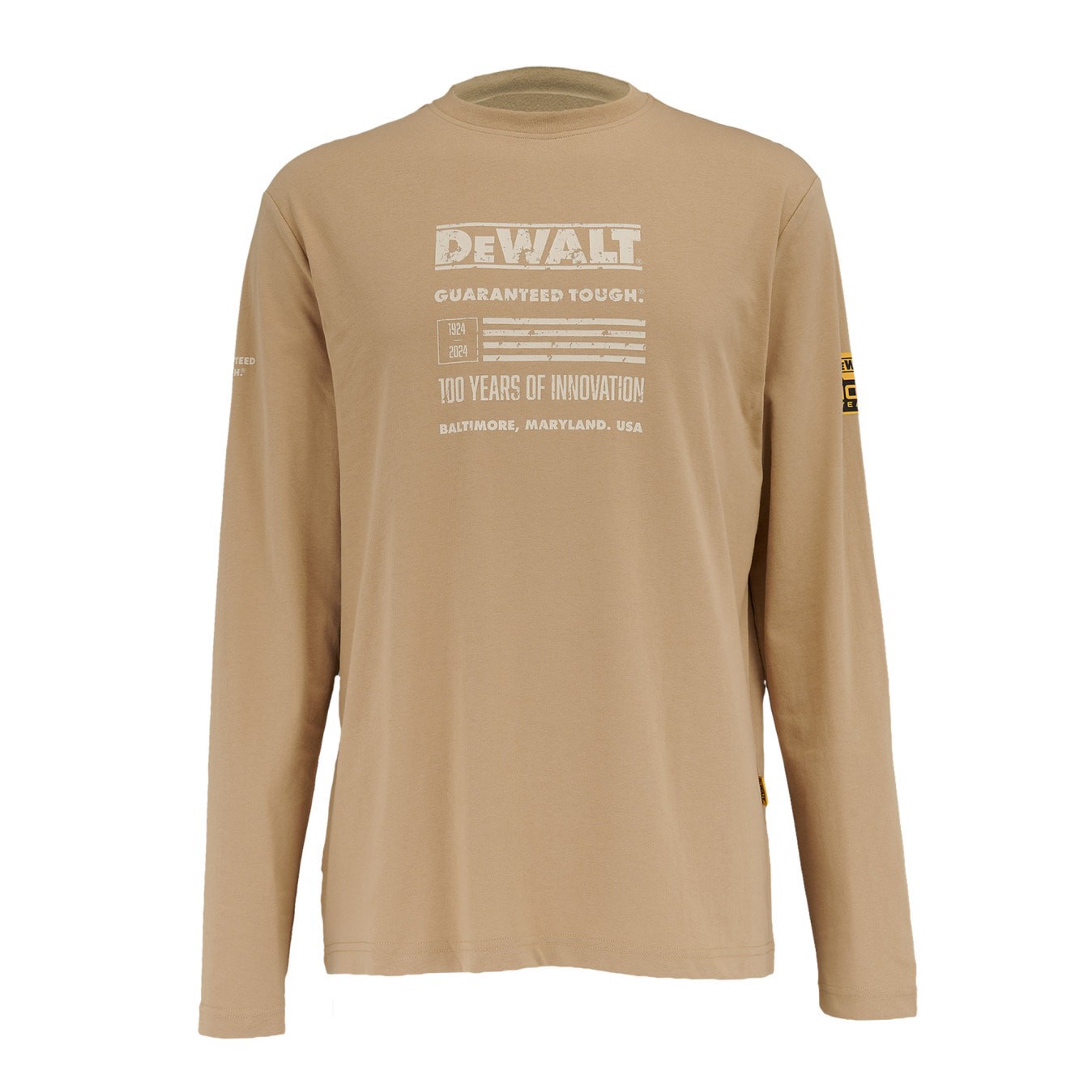 slide 1 of 4, DEWALT Men's Brown Long sleeve Graphic T-shirt ( Large ), 1 ct