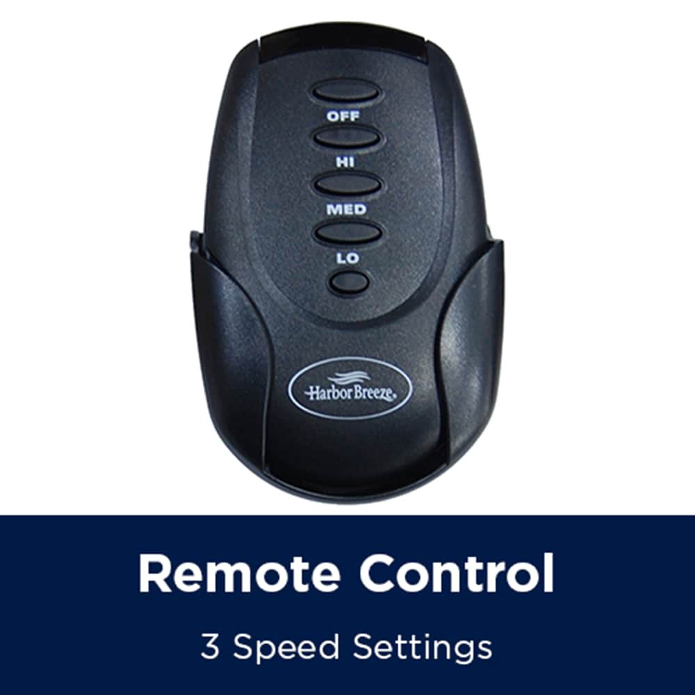 slide 5 of 6, Harbor Breeze Valdosta 20-in Black with Black Blades Uncovered Outdoor Cage Ceiling Fan Without Light 3 -Blade, 1 ct