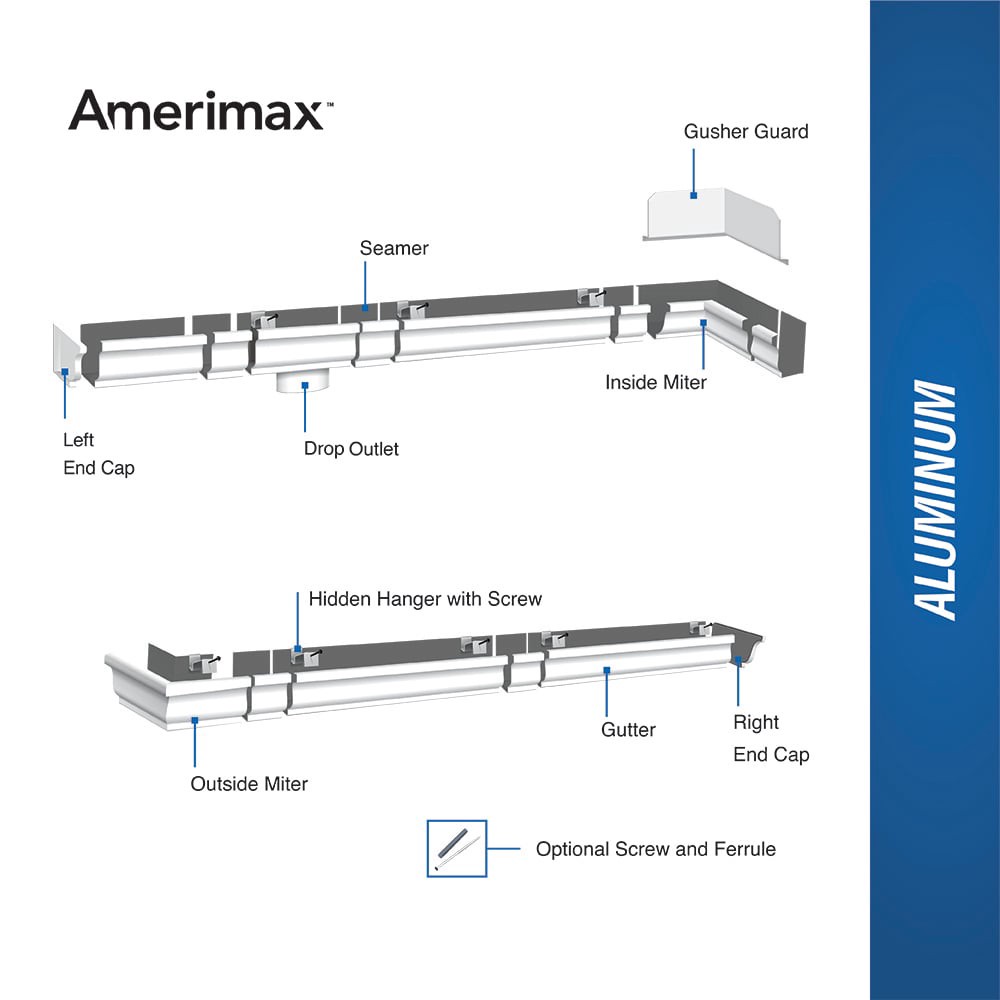 slide 6 of 6, Amerimax 5-in x 7.25-in Brown Aluminum K style Gutter outside corner, 1 ct