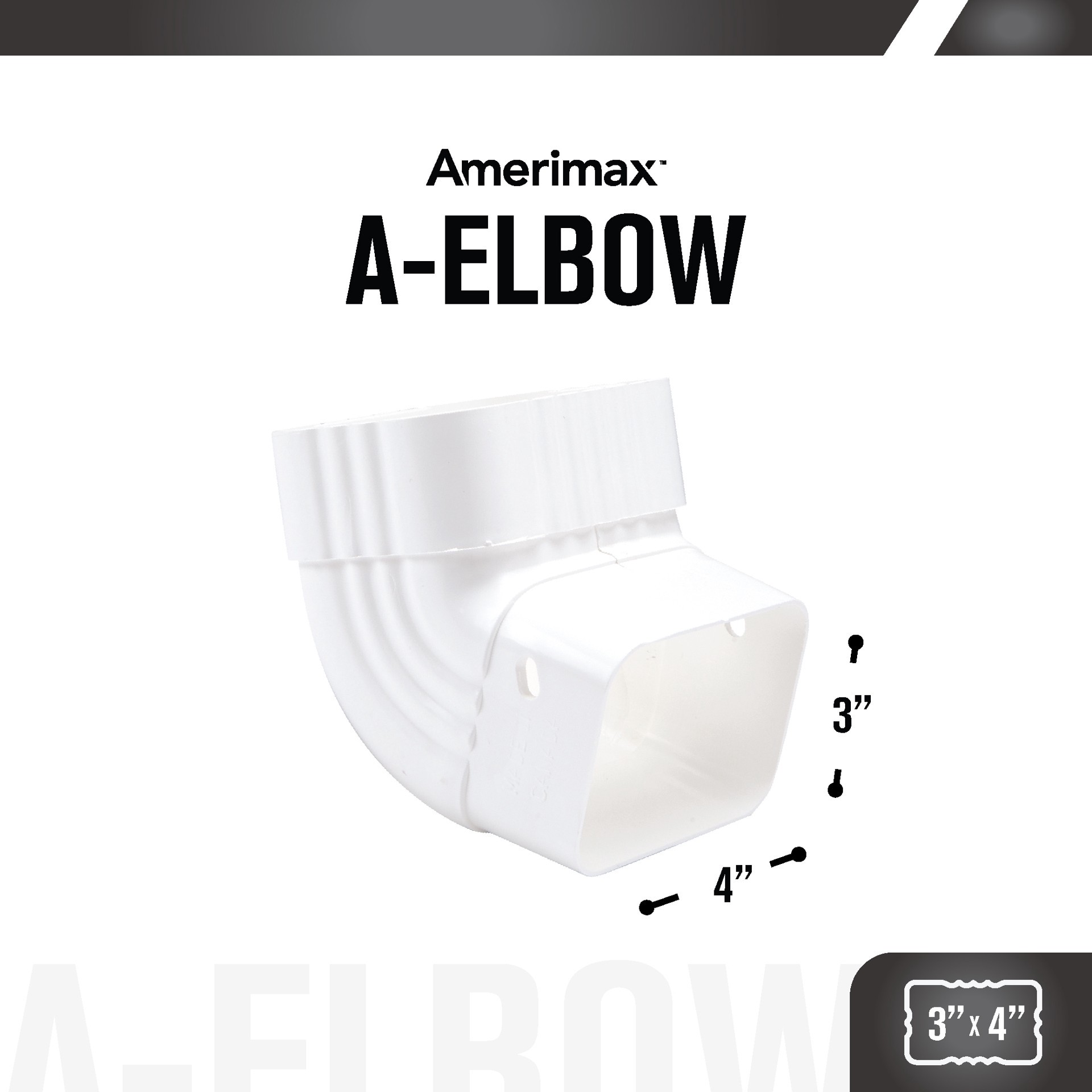 slide 3 of 4, Amerimax Traditional Vinyl 5.5-in White Front elbow, 1 ct