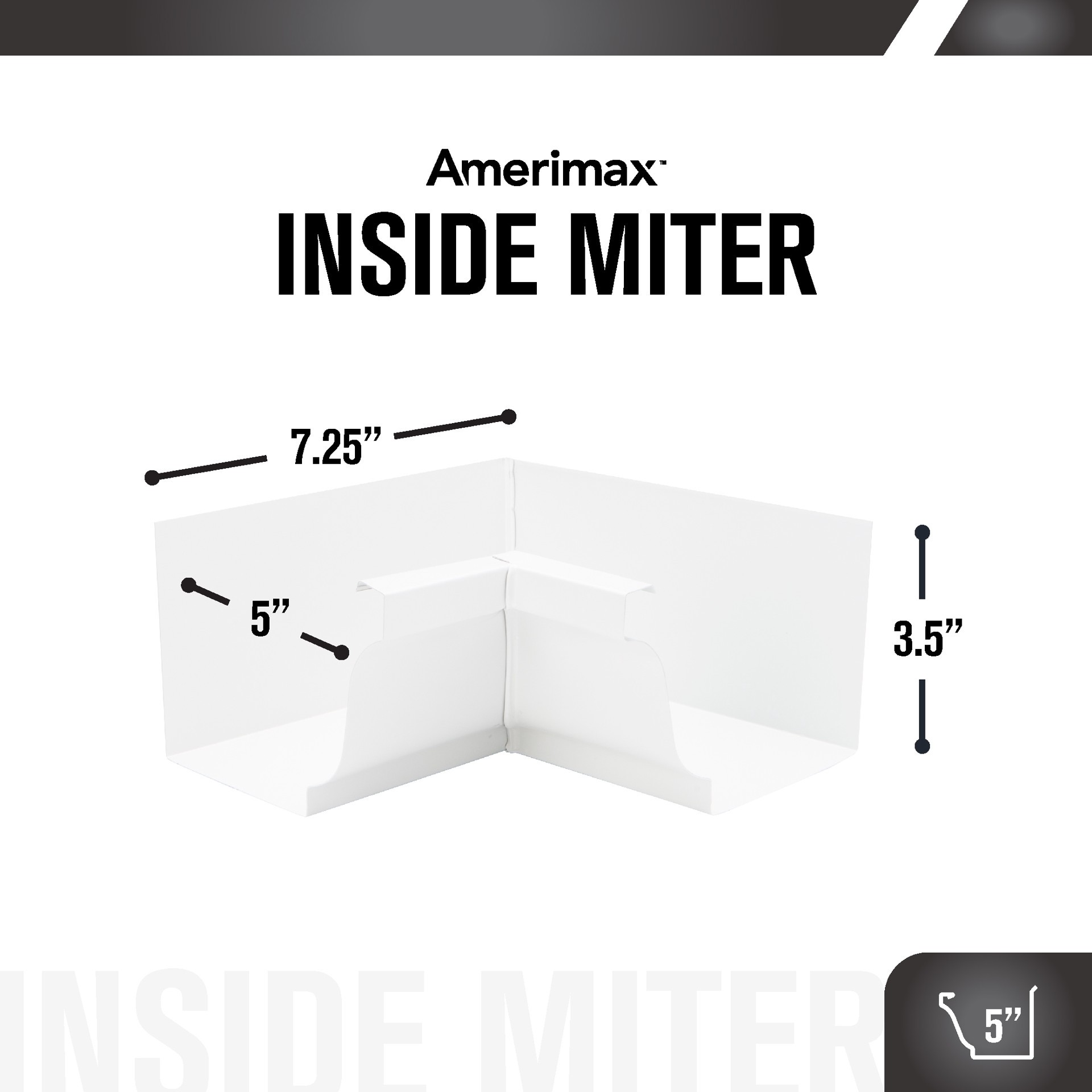 slide 3 of 6, Amerimax 5-in x 7.25-in White Aluminum K style Gutter inside corner, 1 ct
