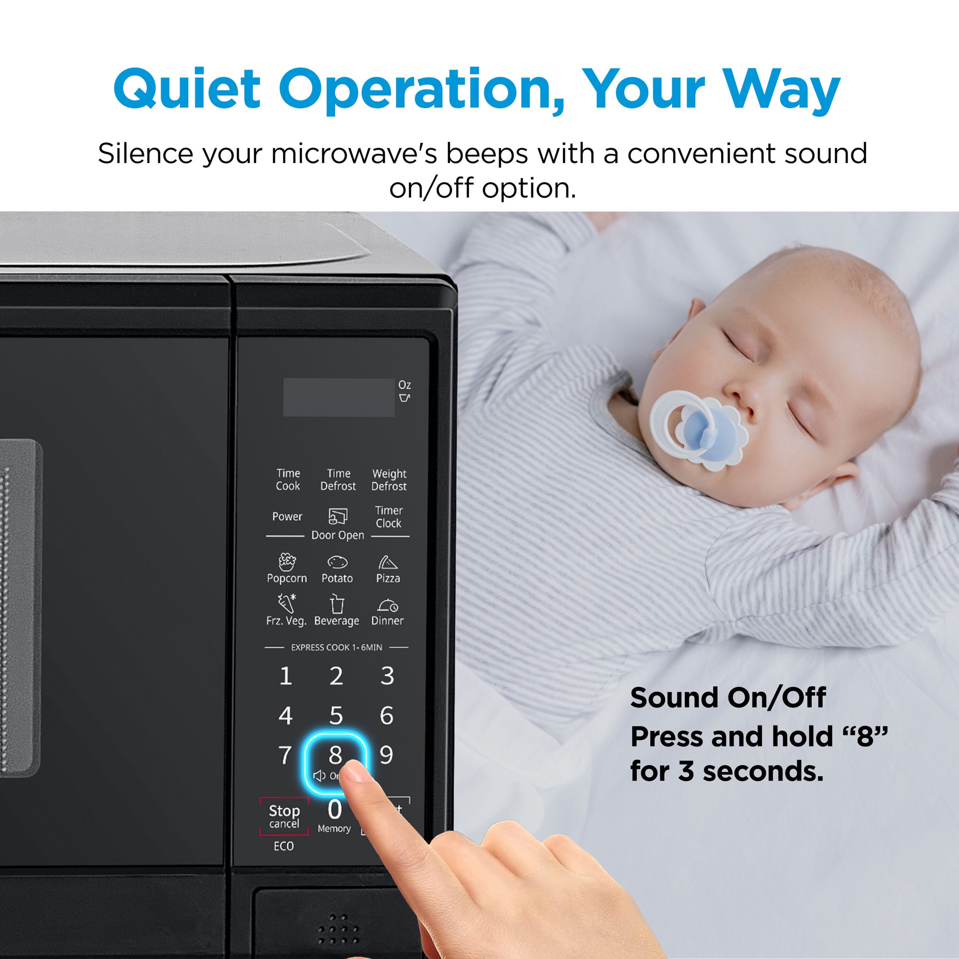 slide 6 of 6, Midea 0.7-cu ft Small 700 -Watt Countertop Microwave ( Black ), 1 ct