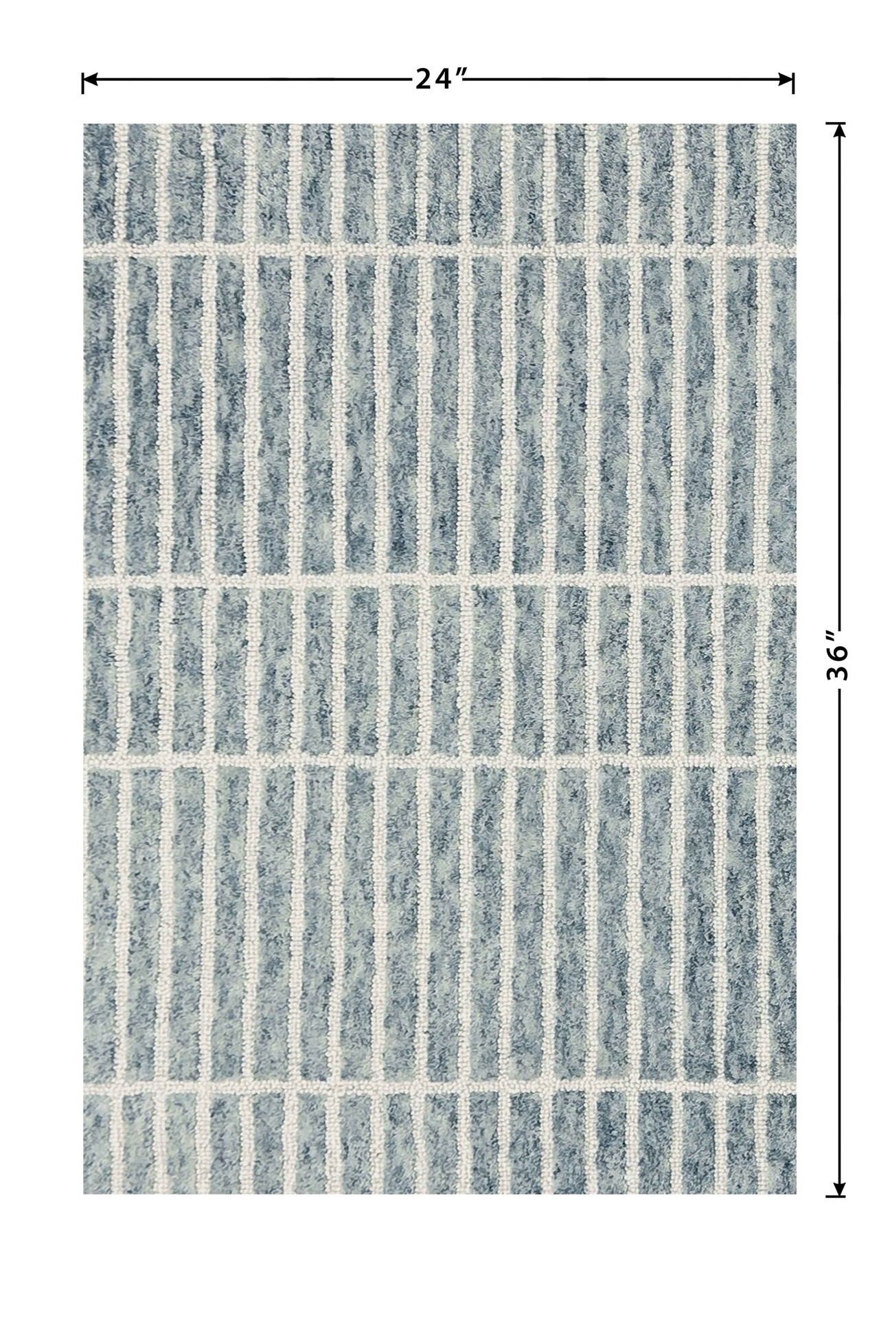 slide 6 of 6, allen + roth Serene Sails 2 x 3 (ft) Tufted Wool Blue Ivory Rectangular Indoor Throw rug, 1 ct