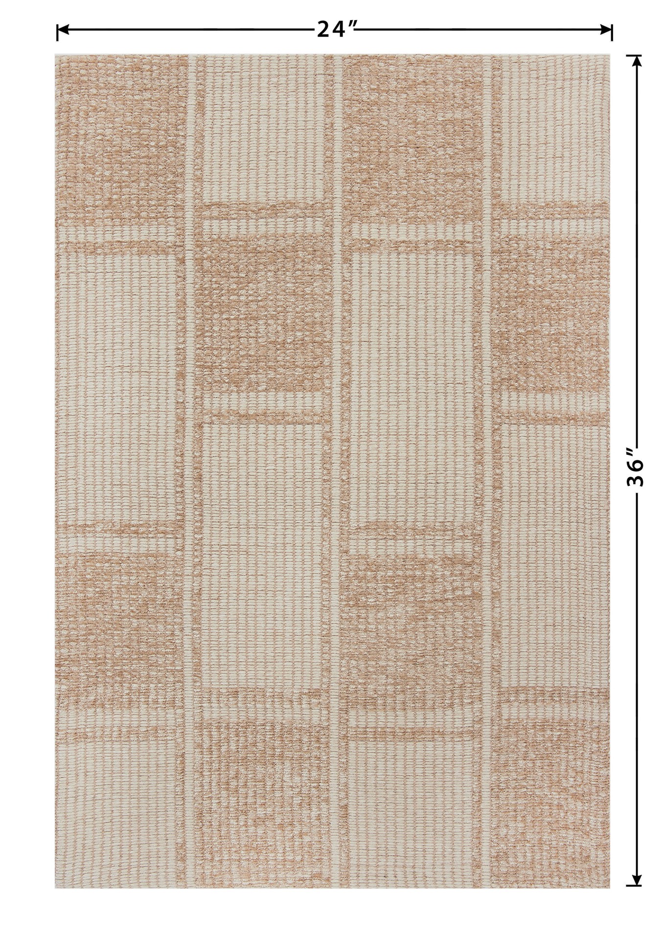 slide 6 of 6, allen + roth Sahara Checkmate 2 x 3 (ft) Loomed Prairie Taupe Rectangular Indoor Throw rug, 1 ct