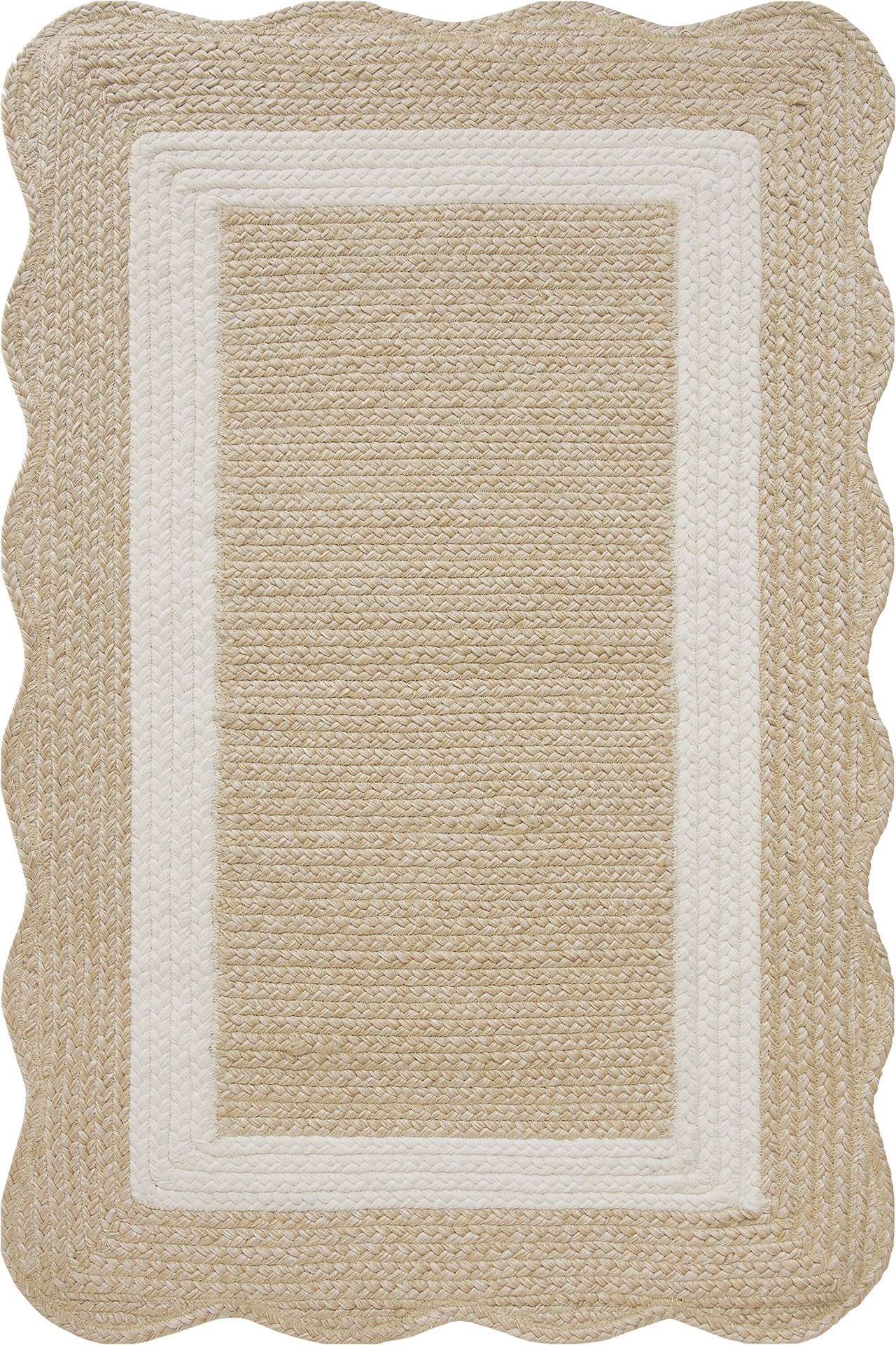slide 2 of 6, allen + roth Wavy Wheat 2 x 3 (ft) Braided Natural Ivory Rectangular Indoor Throw rug, 1 ct