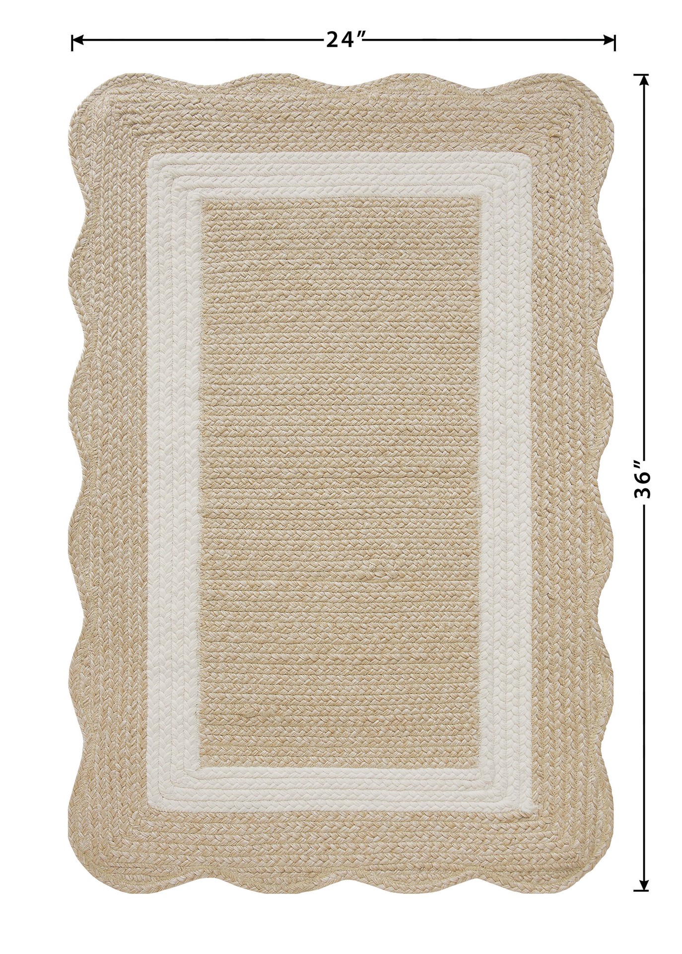 slide 6 of 6, allen + roth Wavy Wheat 2 x 3 (ft) Braided Natural Ivory Rectangular Indoor Throw rug, 1 ct