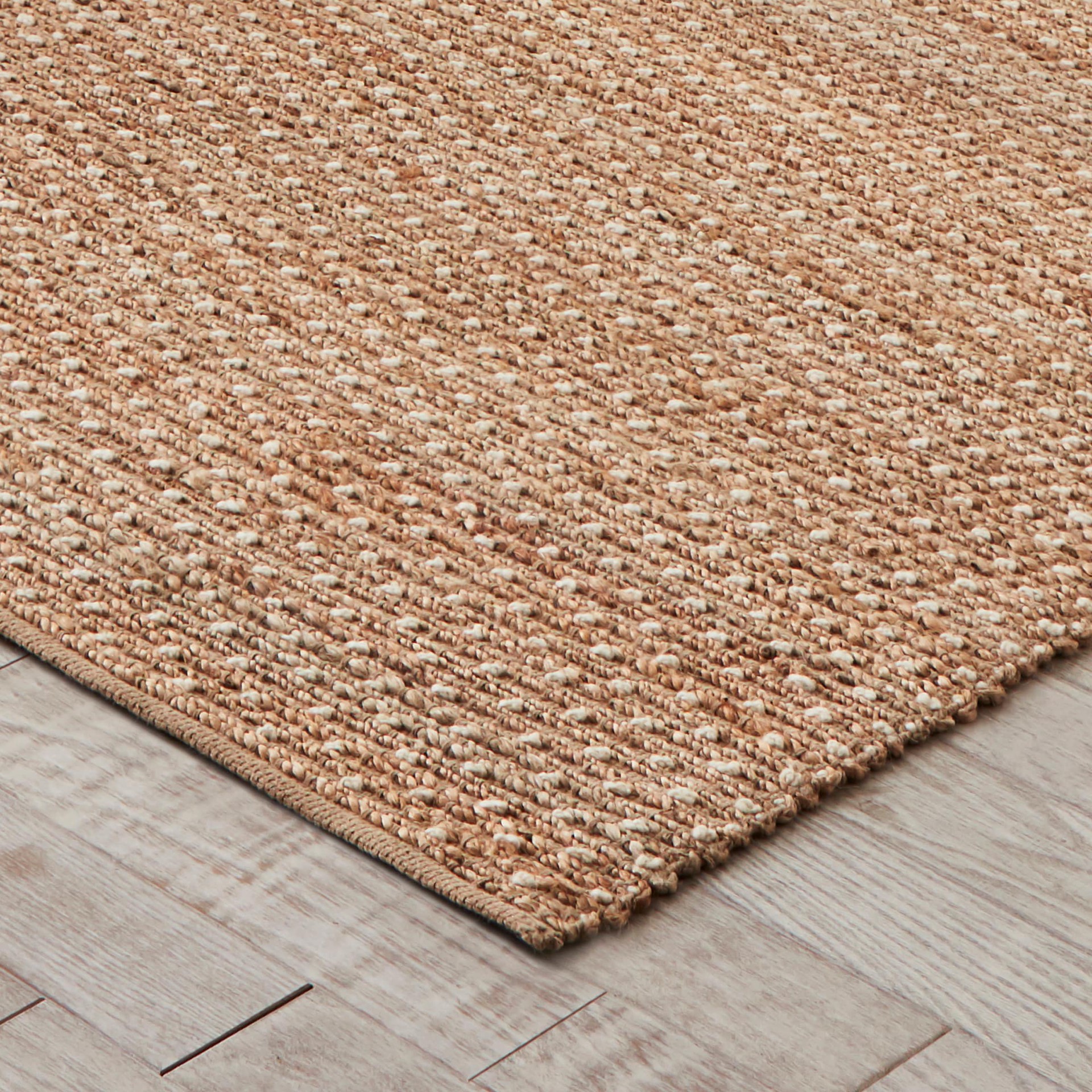 slide 5 of 6, allen + roth Speckled Dunes 2 x 3 (ft) Loomed Jute Natural Ivory Rectangular Indoor Throw rug, 1 ct