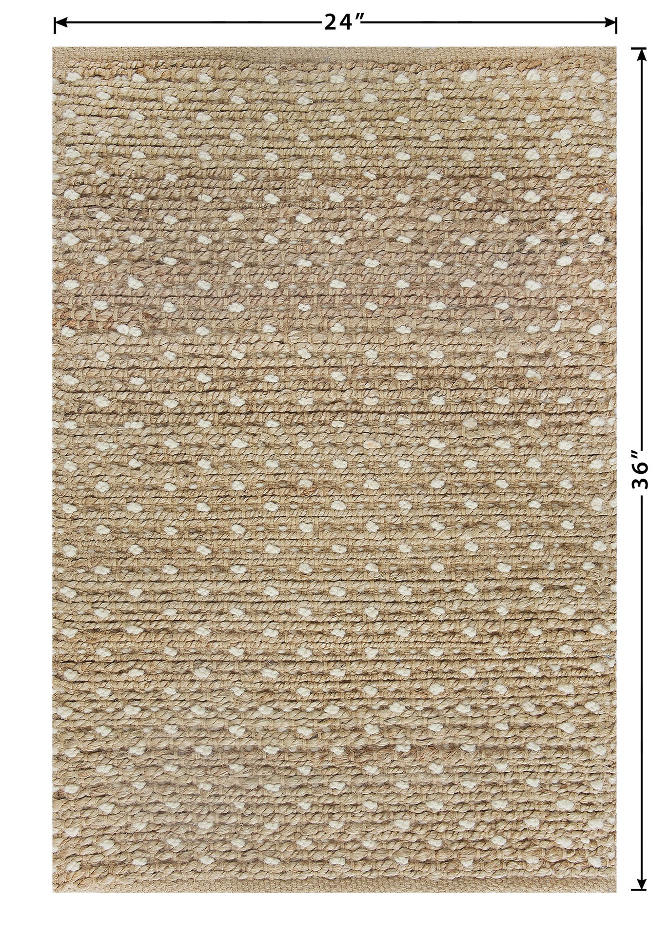 slide 6 of 6, allen + roth Speckled Dunes 2 x 3 (ft) Loomed Jute Natural Ivory Rectangular Indoor Throw rug, 1 ct