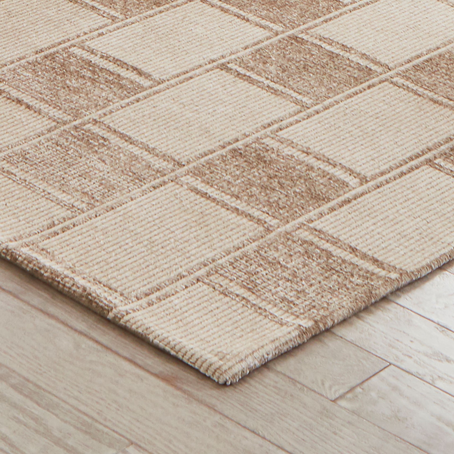 slide 5 of 6, allen + roth Sahara Checkmate 2 x 7 (ft) Loomed Prairie Taupe Rectangular Indoor Runner rug, 1 ct