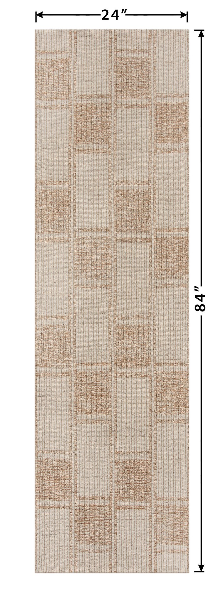 slide 6 of 6, allen + roth Sahara Checkmate 2 x 7 (ft) Loomed Prairie Taupe Rectangular Indoor Runner rug, 1 ct