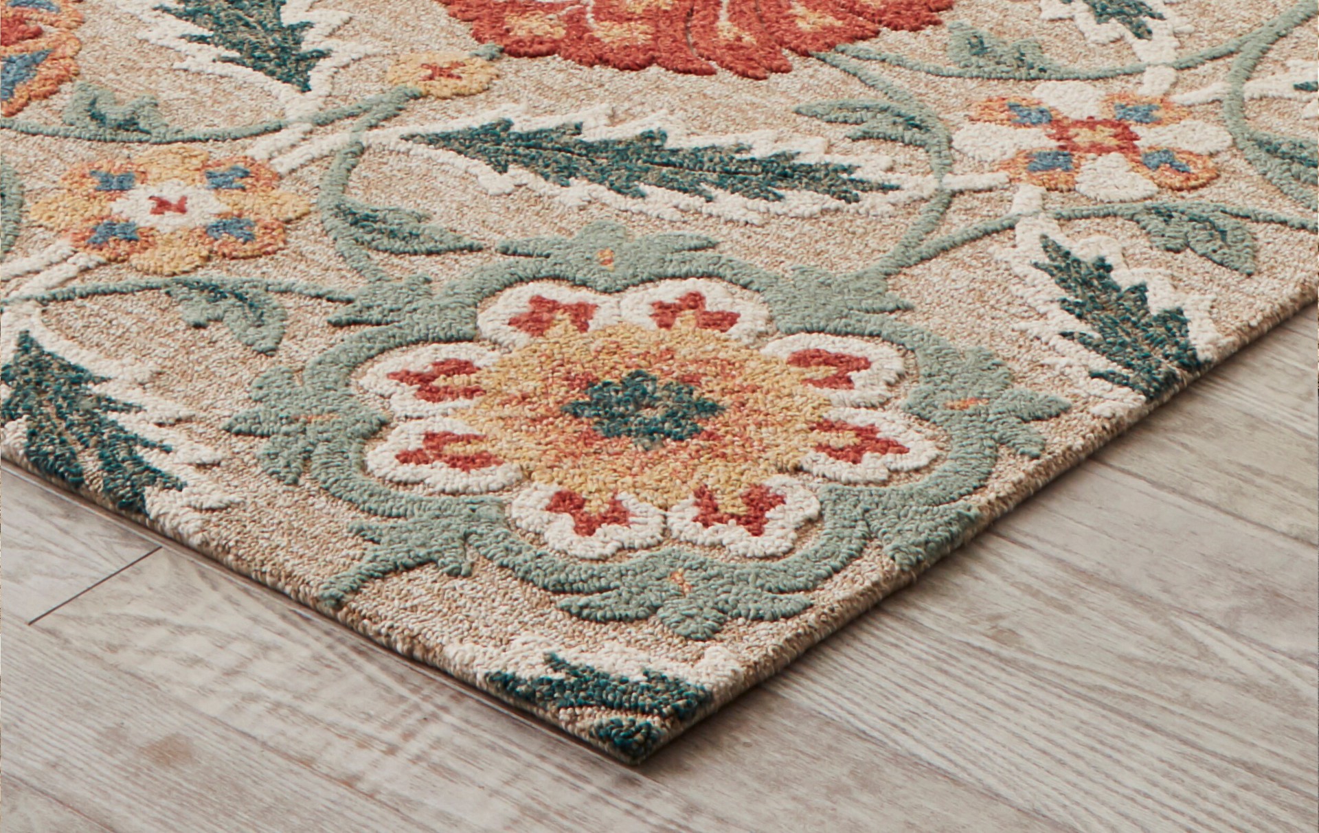 slide 4 of 6, allen + roth with STAINMASTER Covert Sparks 5 x 8 (ft) Tufted Warm-Linen Rectangular Indoor/Outdoor Area rug, 1 ct