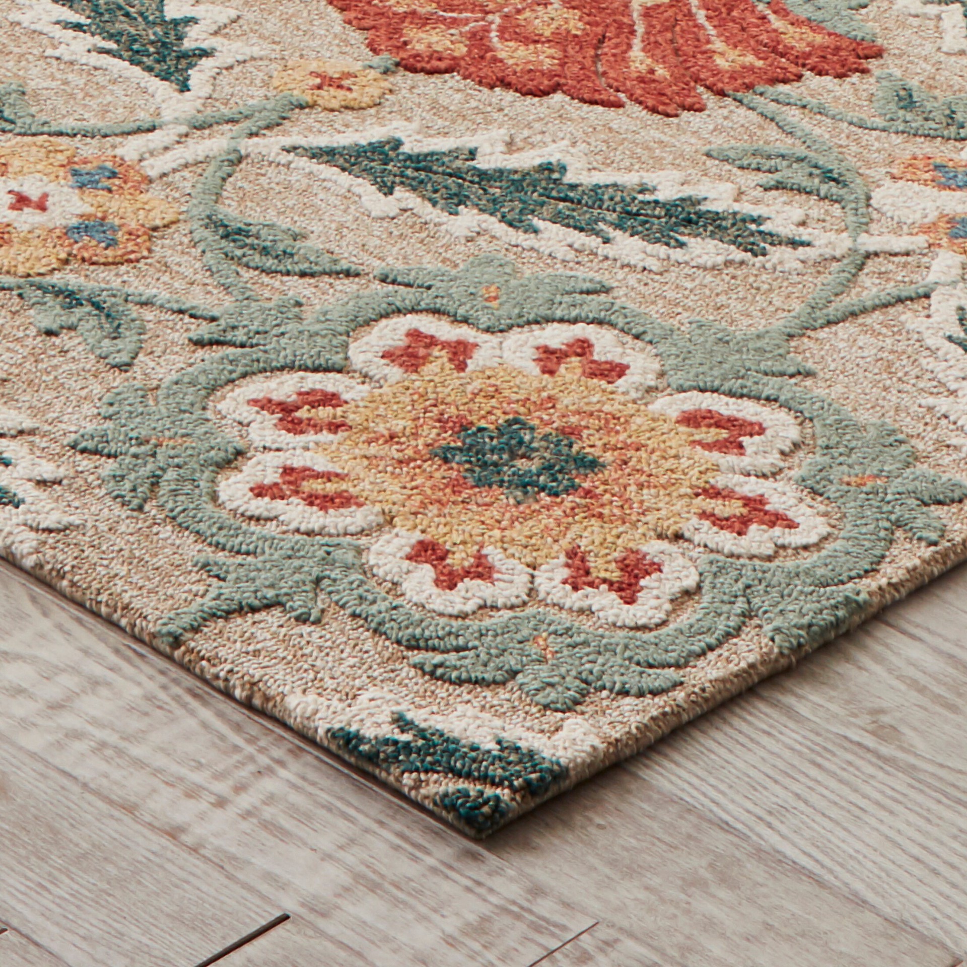 slide 5 of 6, allen + roth with STAINMASTER Covert Sparks 5 x 8 (ft) Tufted Warm-Linen Rectangular Indoor/Outdoor Area rug, 1 ct