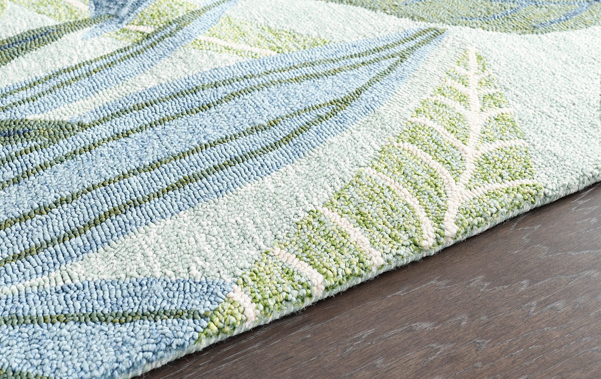 slide 4 of 6, allen + roth with STAINMASTER Botanical Veil 5 x 8 (ft) Tufted Green multi Rectangular Indoor/Outdoor Area rug, 1 ct