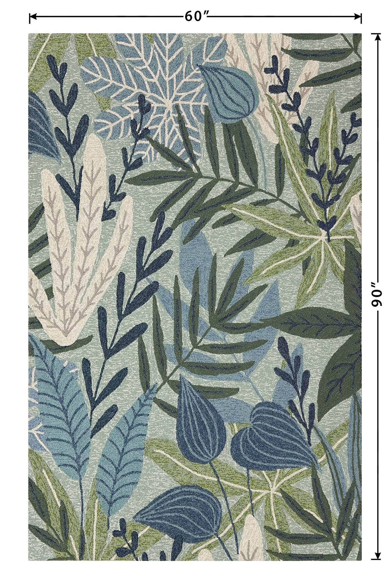 slide 6 of 6, allen + roth with STAINMASTER Botanical Veil 5 x 8 (ft) Tufted Green multi Rectangular Indoor/Outdoor Area rug, 1 ct