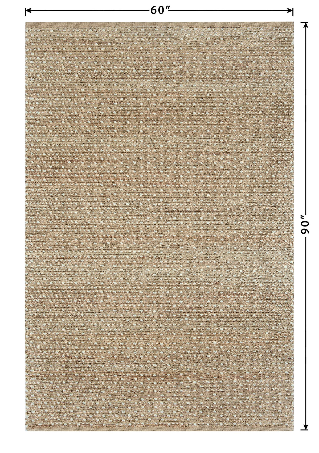 slide 6 of 6, allen + roth Speckled Dunes 5 x 8 (ft) Loomed Jute Natural Ivory Rectangular Indoor Area rug, 1 ct