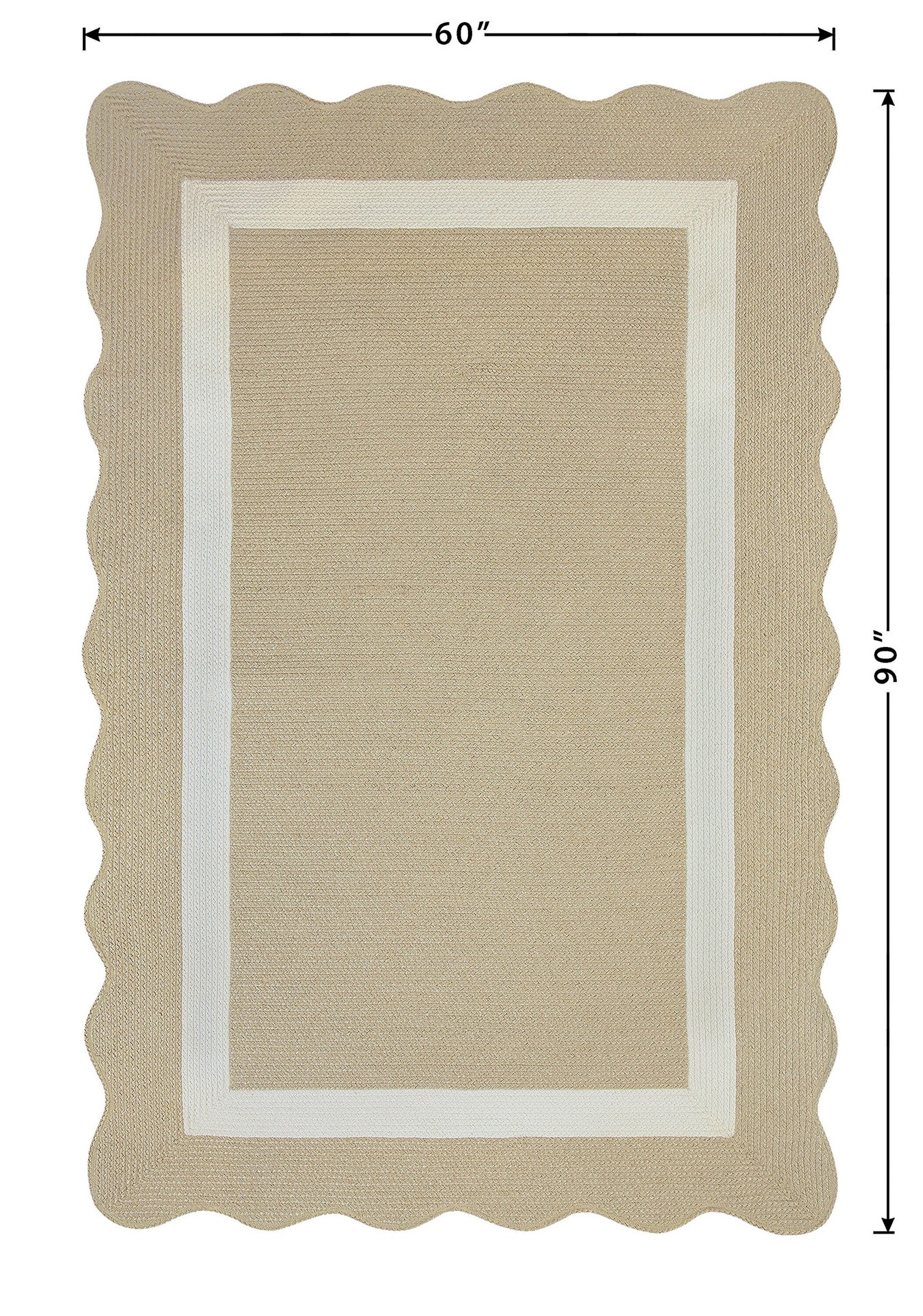 slide 6 of 6, allen + roth Wavy Wheat 5 x 8 (ft) Braided Natural Ivory Rectangular Indoor Area rug, 1 ct