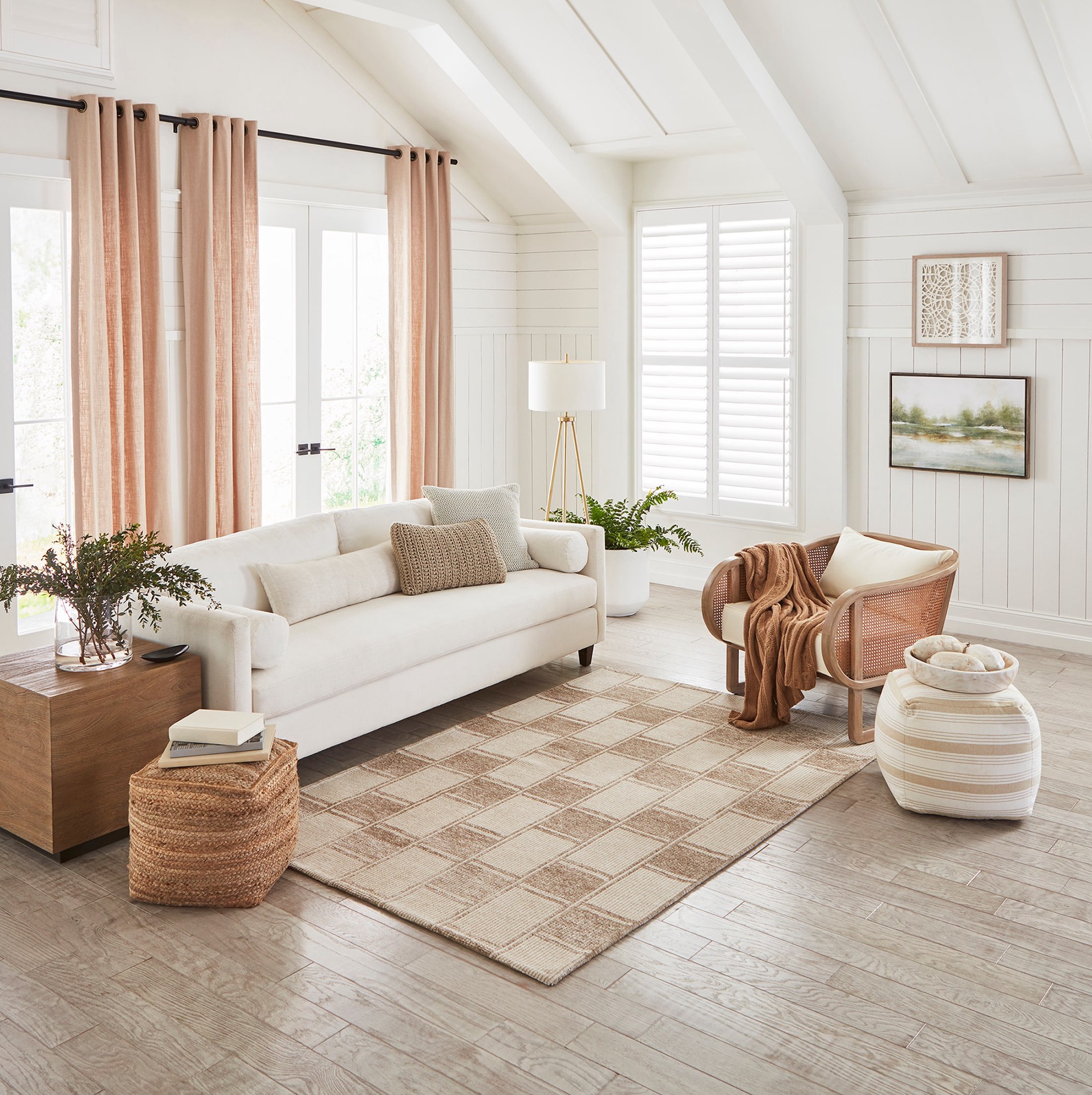 slide 1 of 6, allen + roth Sahara Checkmate 5 X 8 (ft) Prairie Taupe Indoor Area Rug, 1 ct