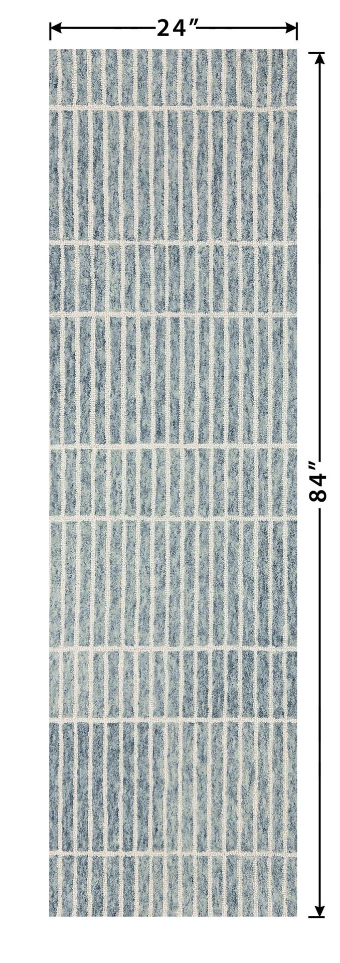 slide 6 of 6, allen + roth Serene Sails 2 X 8 (ft) Wool Blue Ivory Indoor Runner Rug, 1 ct