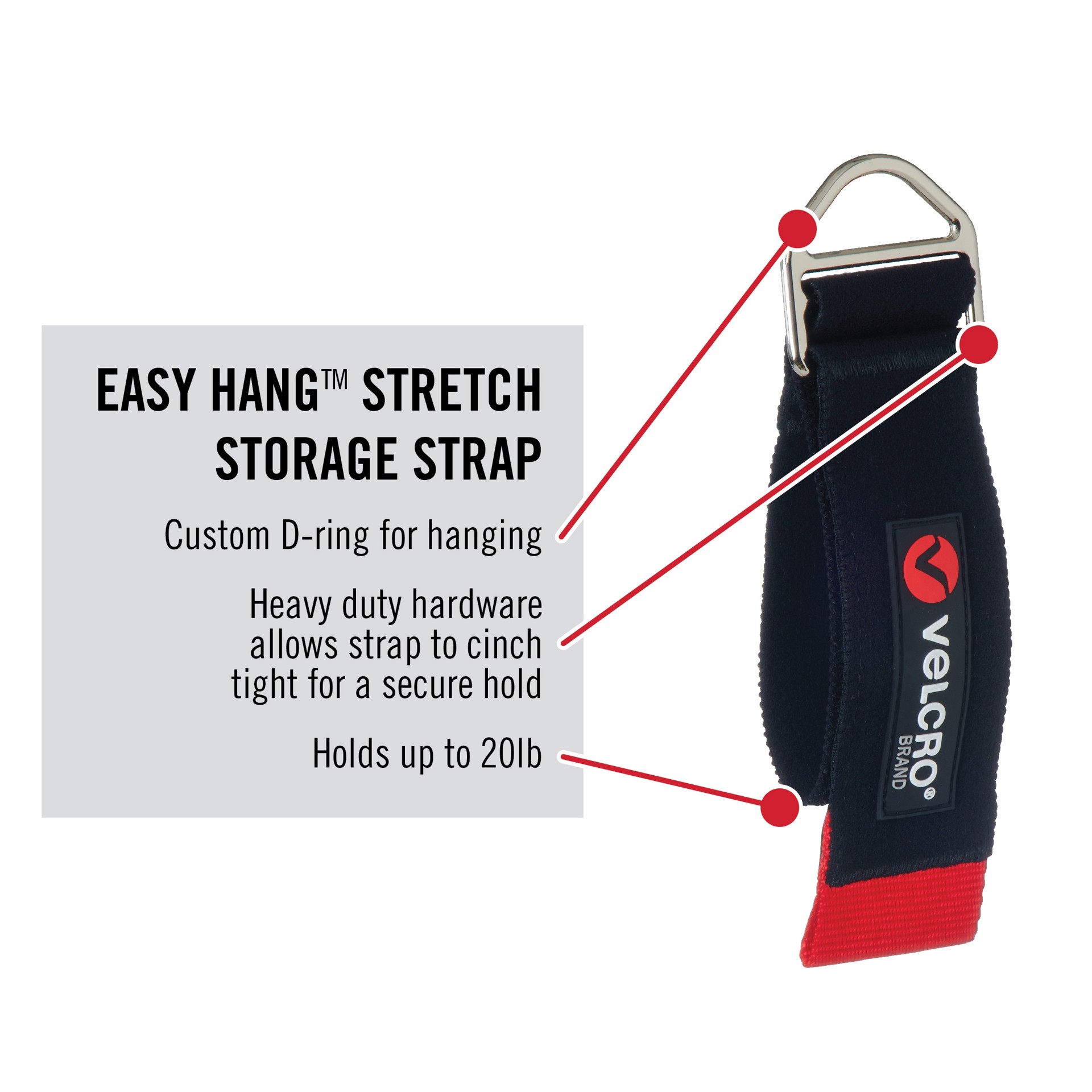 slide 4 of 4, VELCRO Brand EASYHANG Stretch Storage Strap 16-in Polyester Strap Wood to wood, 1 ct
