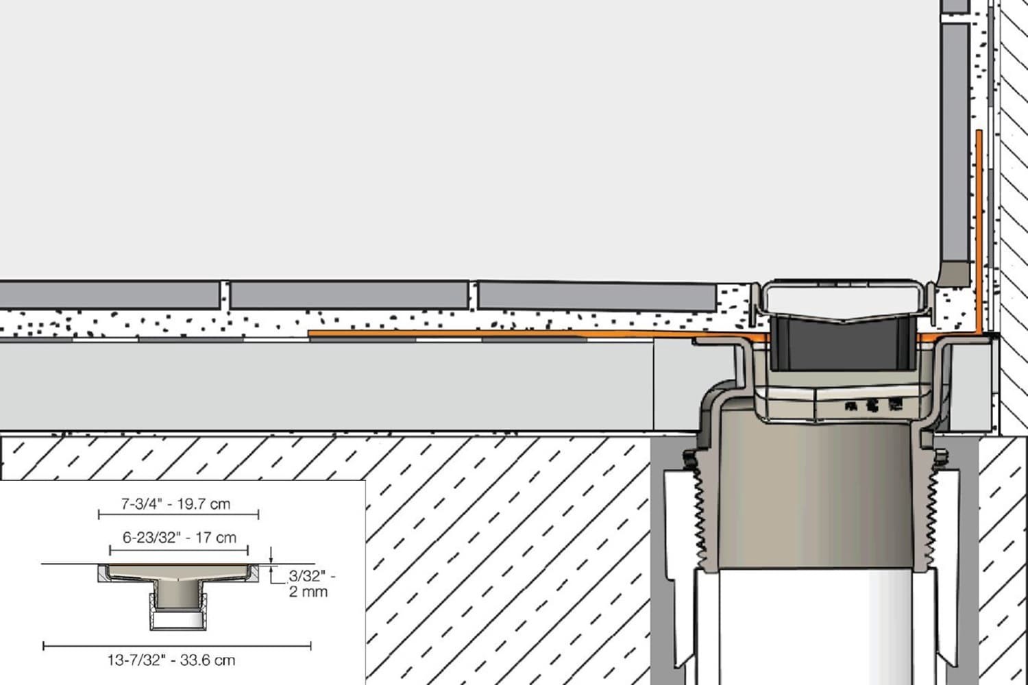 slide 5 of 6, Schluter Systems Kerdi-Line-Vario 48-in Grate Brushed Stainless Steel Herringbone, 1 ct