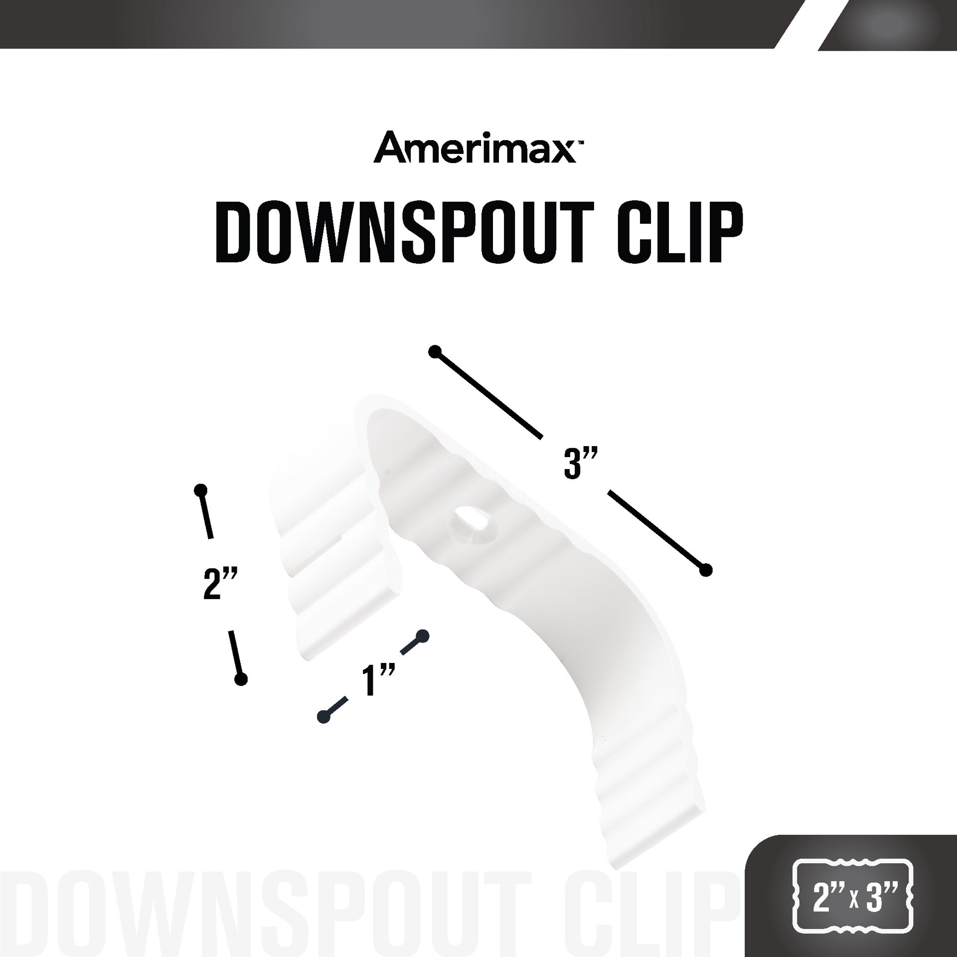 slide 3 of 5, Amerimax Traditional Vinyl 2-in White Downspout clip, 1 ct