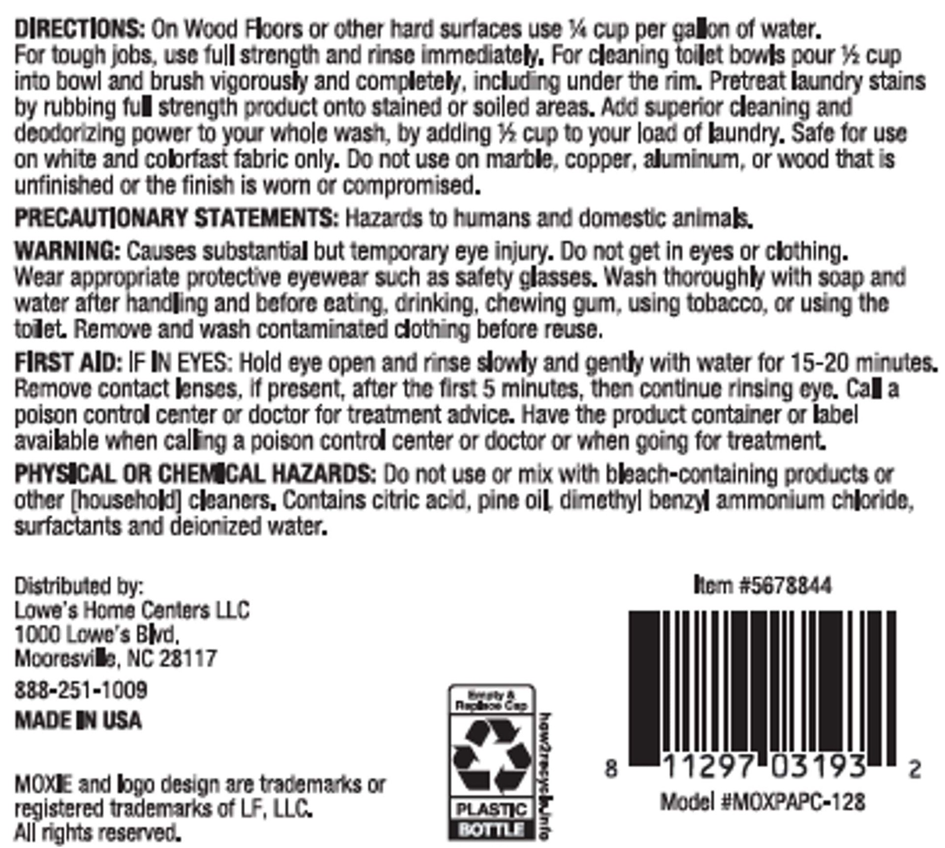 slide 4 of 5, MOXIE 128 -oz Pine Liquid All-Purpose Cleaner, 1 ct
