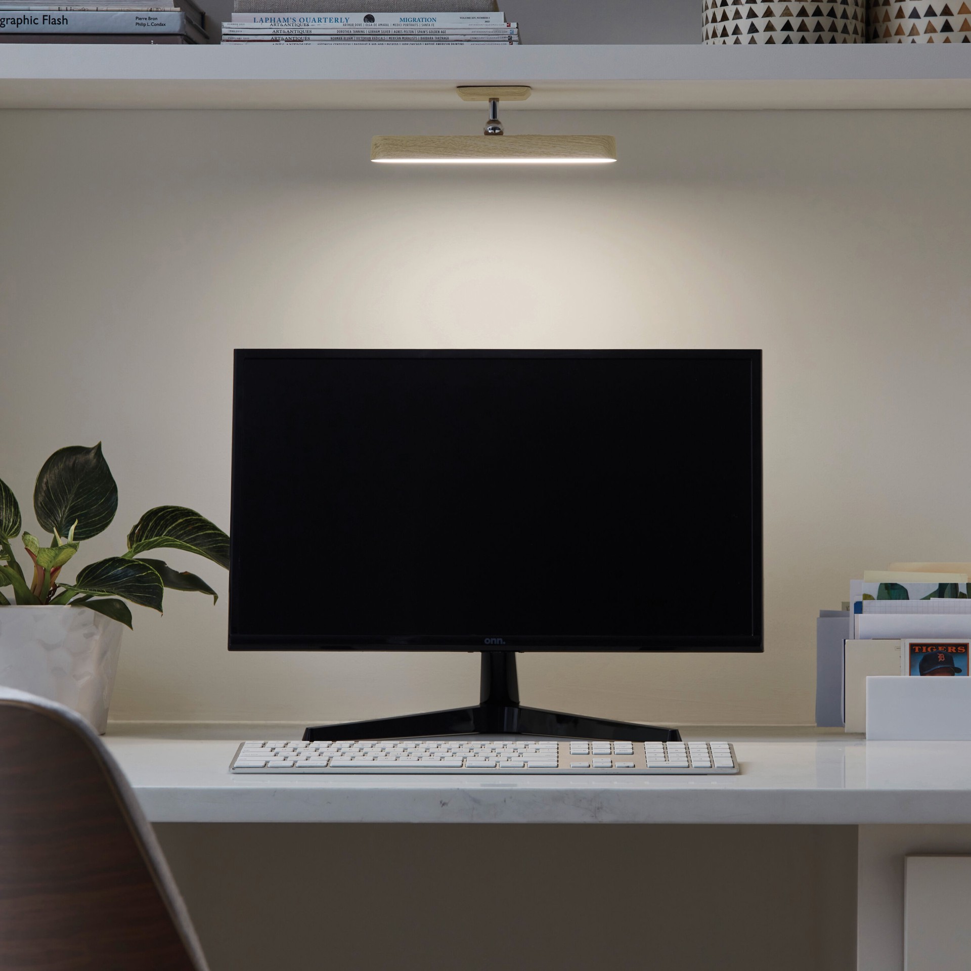 slide 2 of 6, Utilitech Wooden LED Hardwired Picture Light, 1 ct