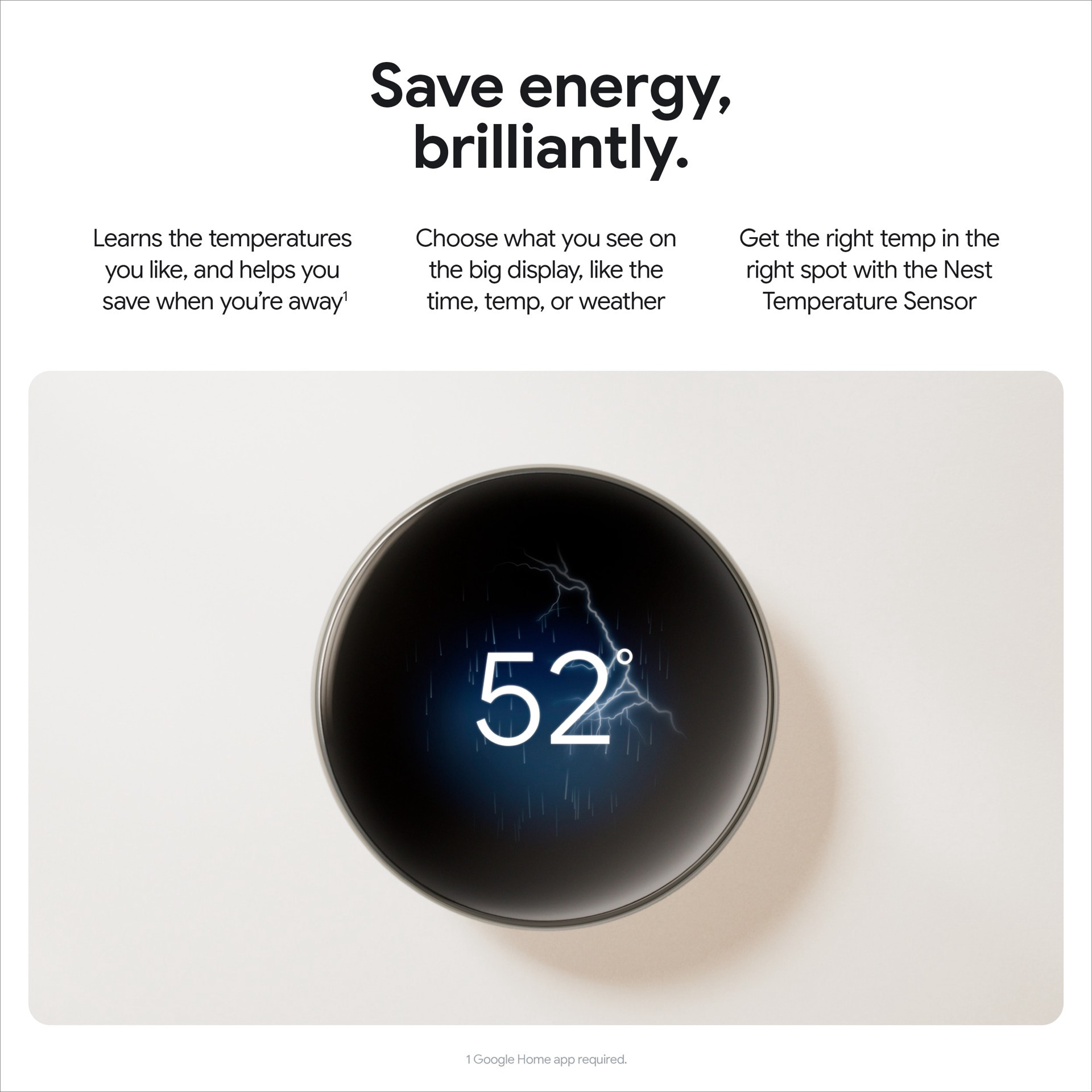 slide 2 of 6, Google Nest Learning Thermostat (4th Gen) with Temp Sensor - Polished Gold, 1 ct