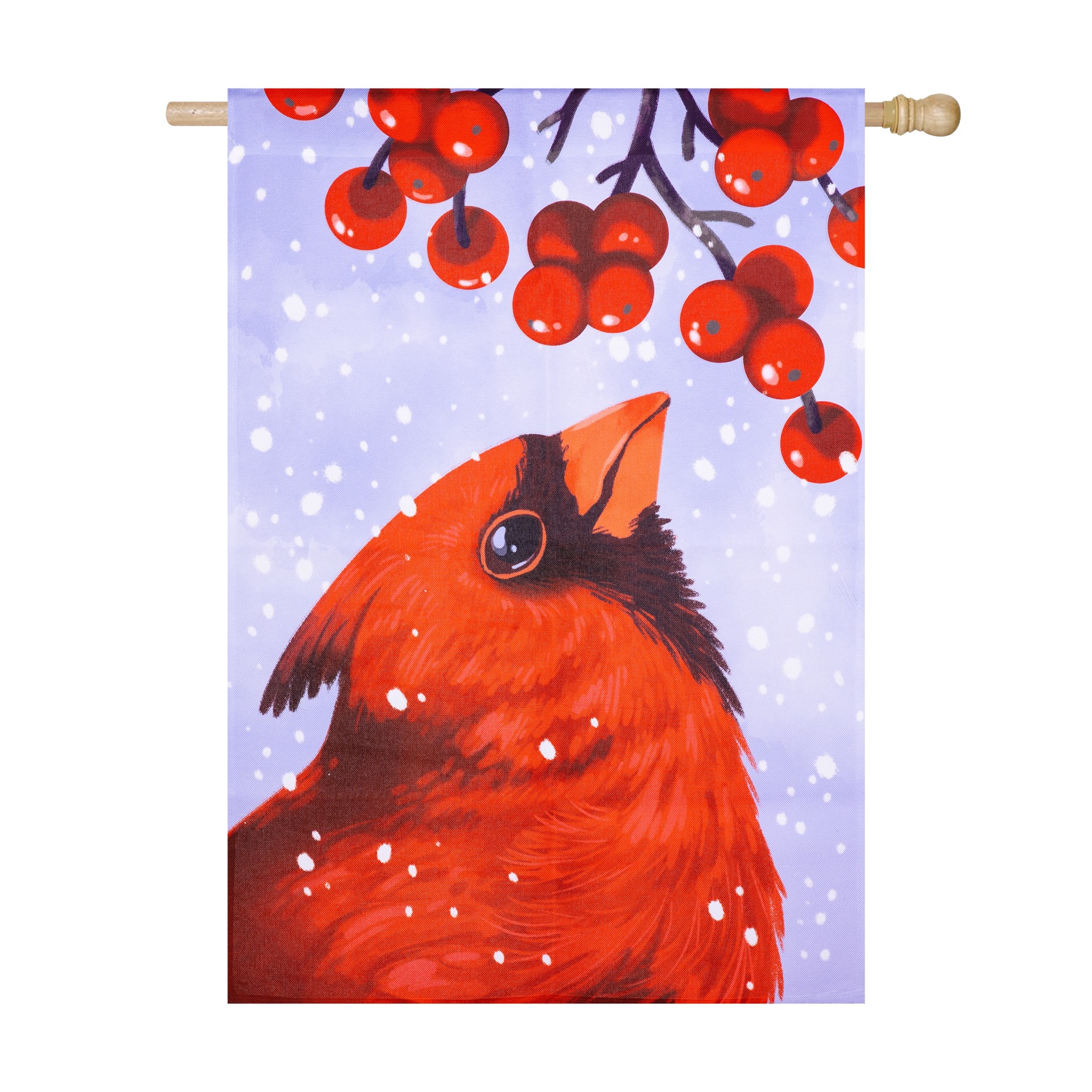 slide 2 of 6, Style Selections 2-ft W x 4-ft H Winter House flag, 1 ct