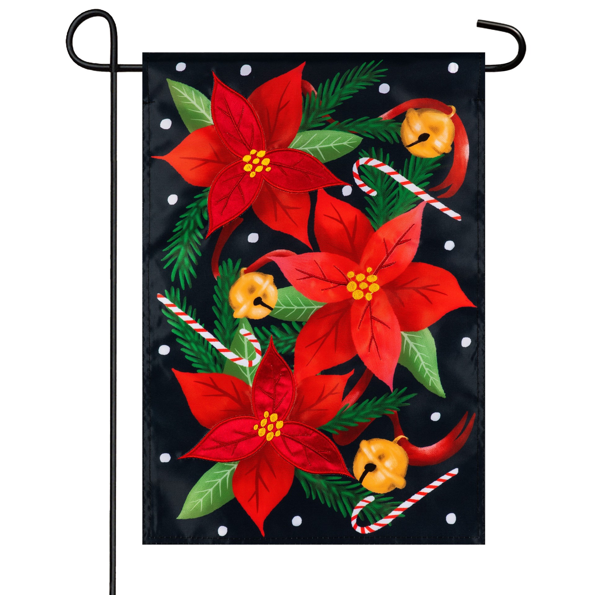 slide 2 of 6, Style Selections 1-ft W x 1.5-ft H Holiday Embroidered Garden flag, 1 ct