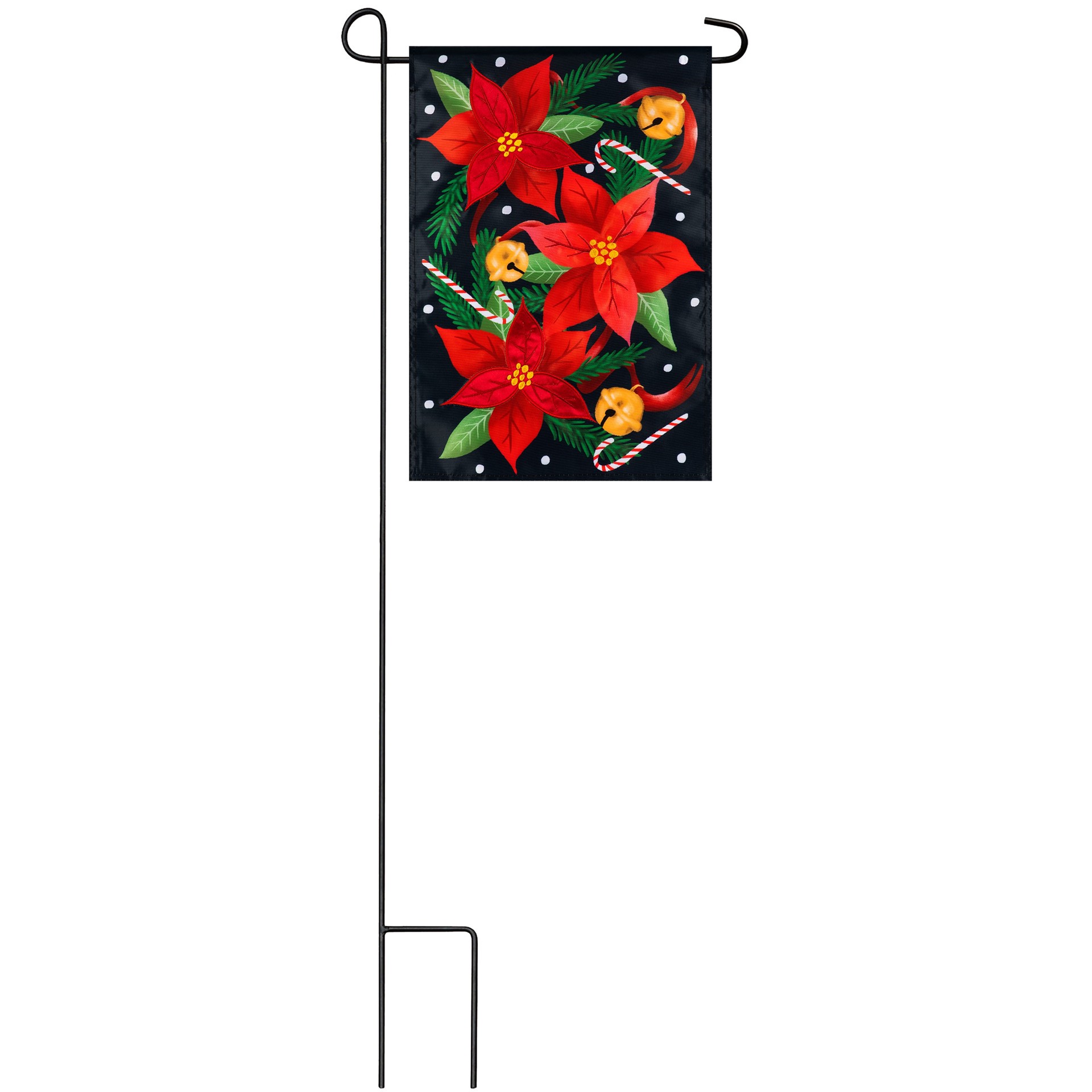 slide 3 of 6, Style Selections 1-ft W x 1.5-ft H Holiday Embroidered Garden flag, 1 ct