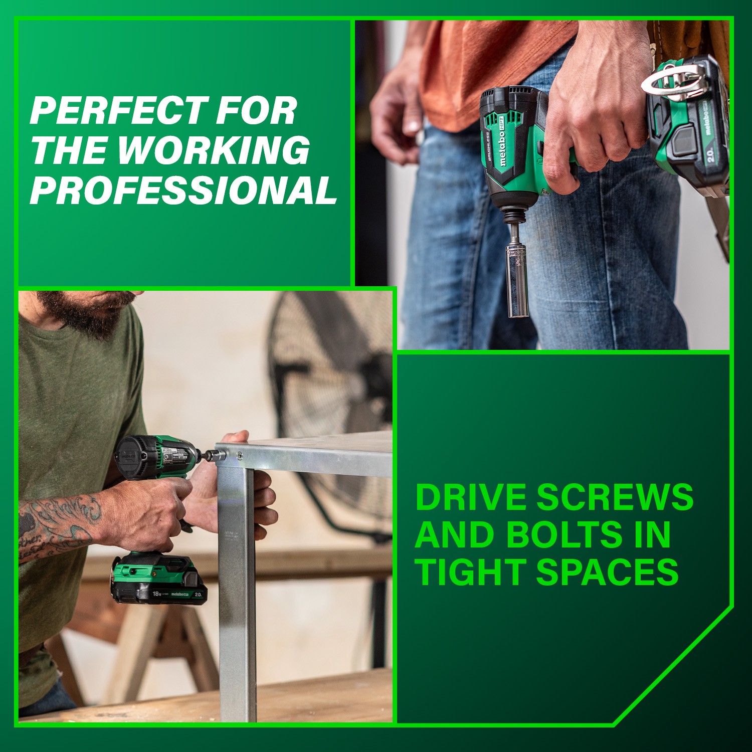 slide 4 of 6, Metabo HPT 18-volt 1/4-in Brushless Cordless Impact Driver (Battery Included and Charger Included and Soft Bag included), 1 ct
