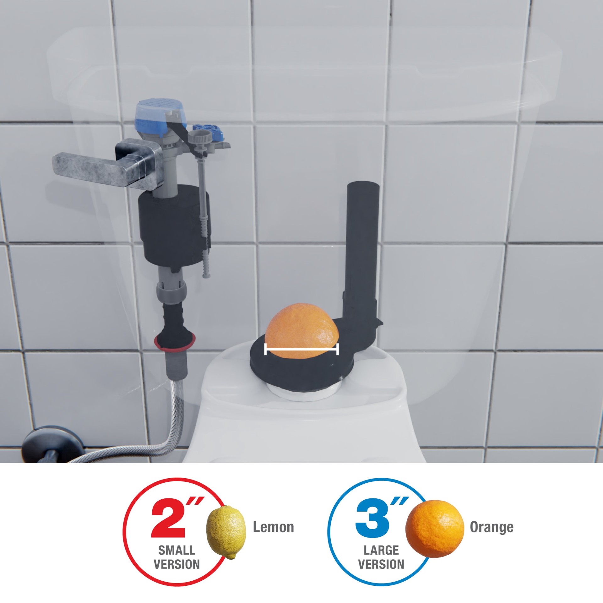 slide 3 of 6, Fluidmaster Super Flapper 3-in Plastic Universal Toilet Flapper, 2-in or 3-in, 1 ct