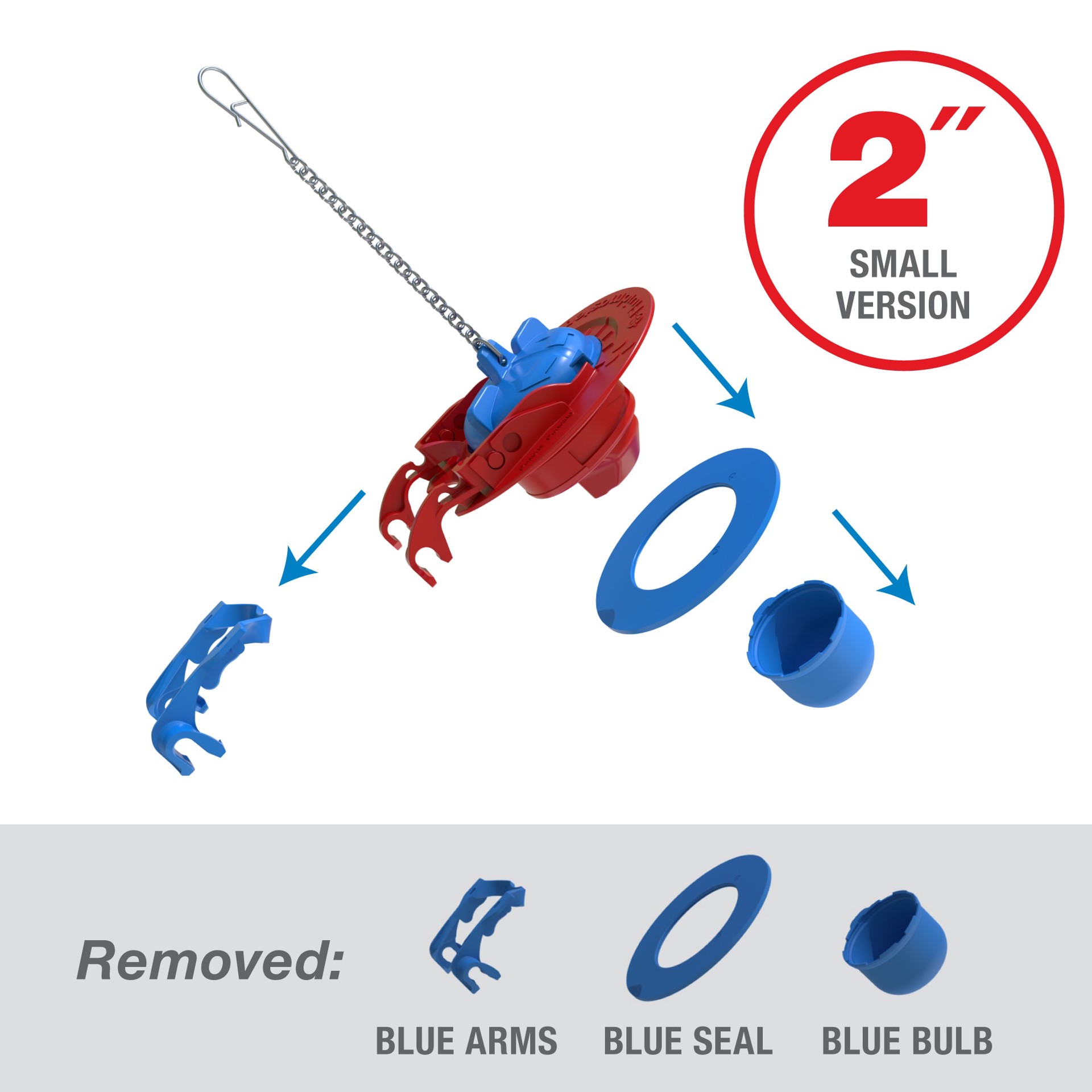 slide 6 of 6, Fluidmaster Super Flapper 3-in Plastic Universal Toilet Flapper, 2-in or 3-in, 1 ct