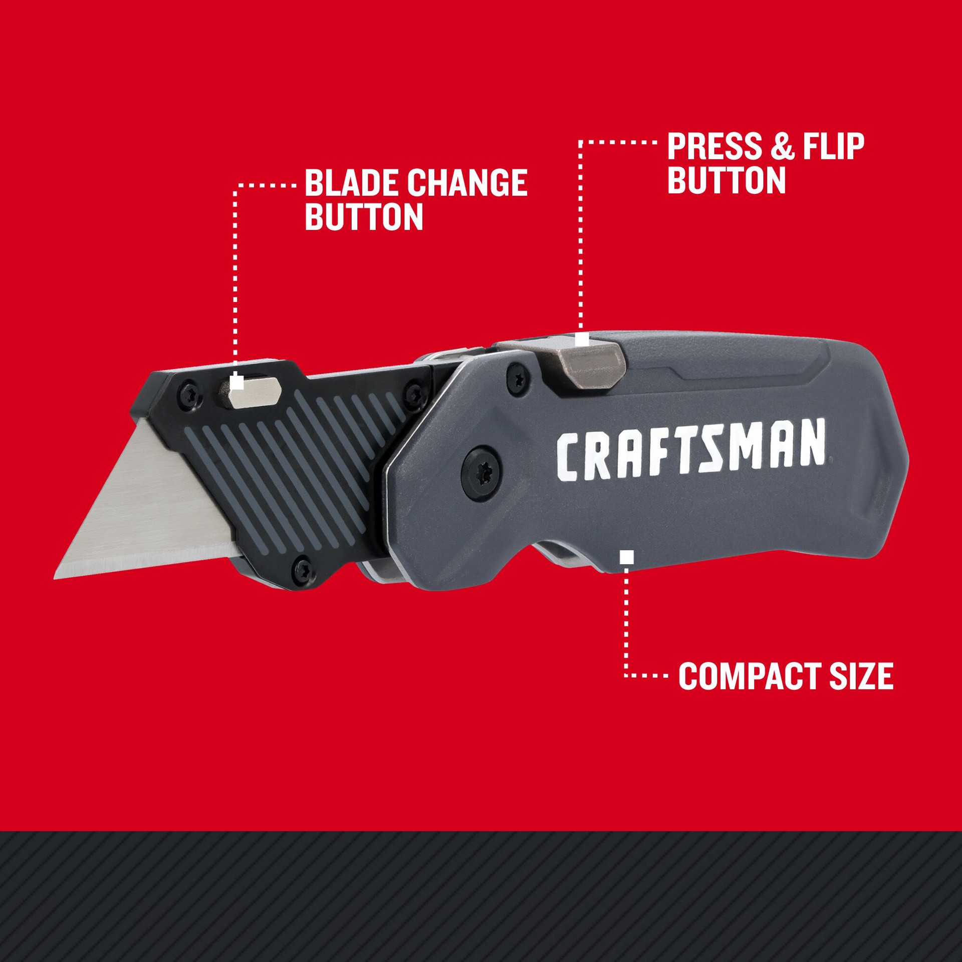 slide 2 of 6, CRAFTSMAN 3/4-in 1 -Blade Folding Utility Knife, 1 ct