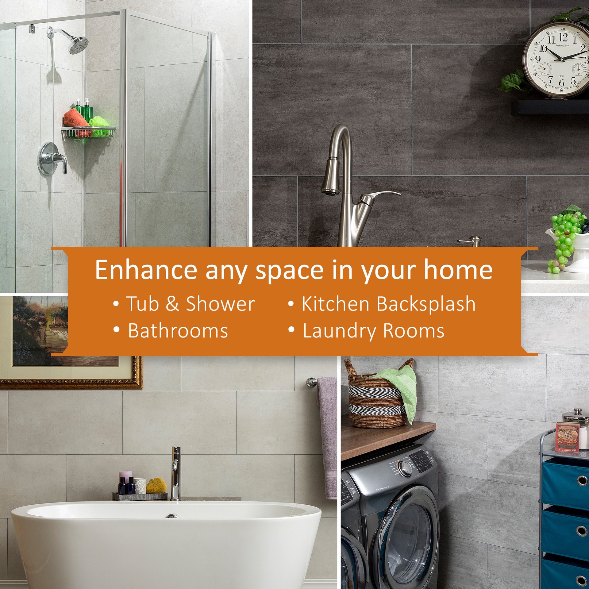 slide 5 of 6, PALISADE Black Ice 23-in x 11-in Matte PVC Wall Tile ( 17.9-sq ft Carton ), 1 ct