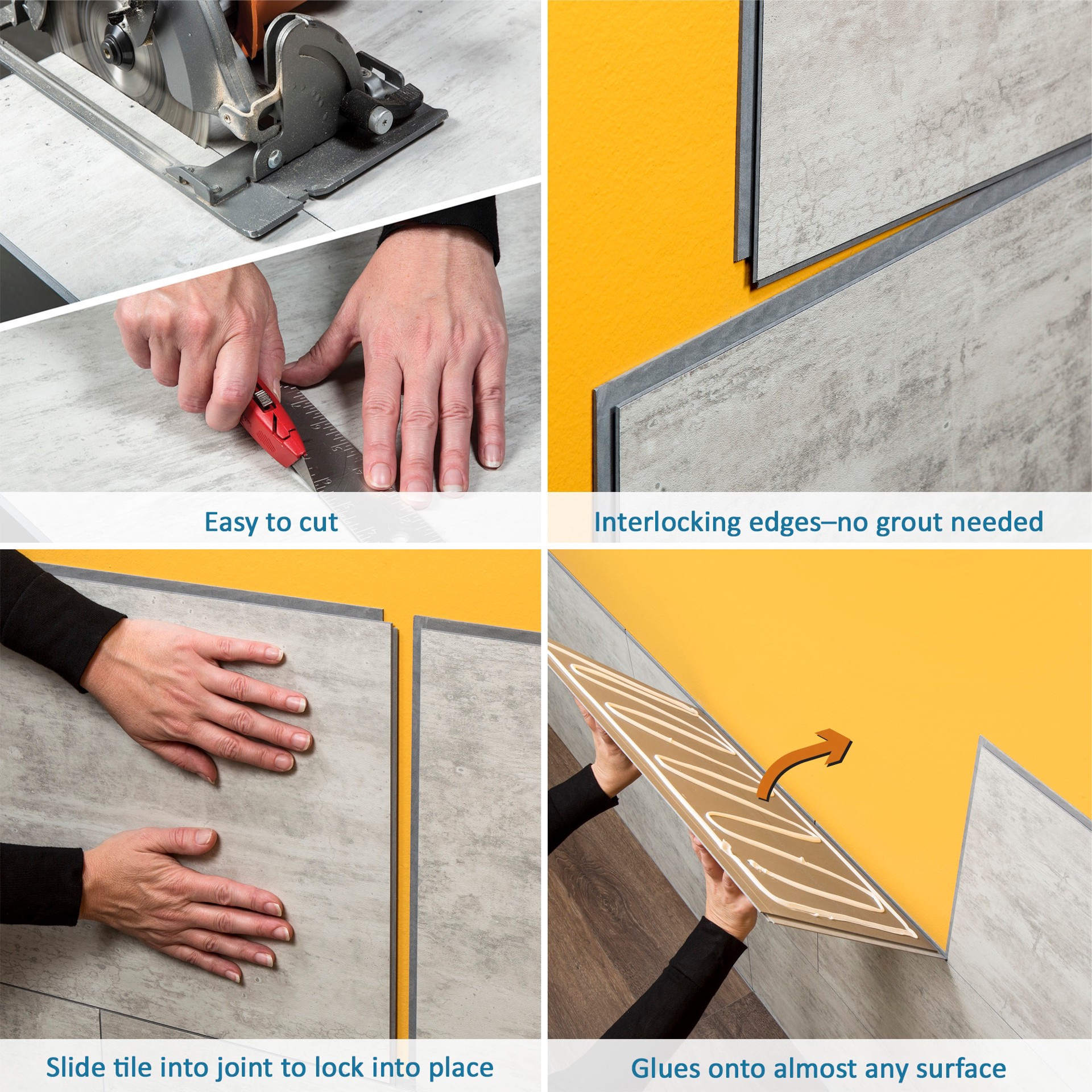 slide 6 of 6, PALISADE Black Ice 23-in x 11-in Matte PVC Wall Tile ( 17.9-sq ft Carton ), 1 ct