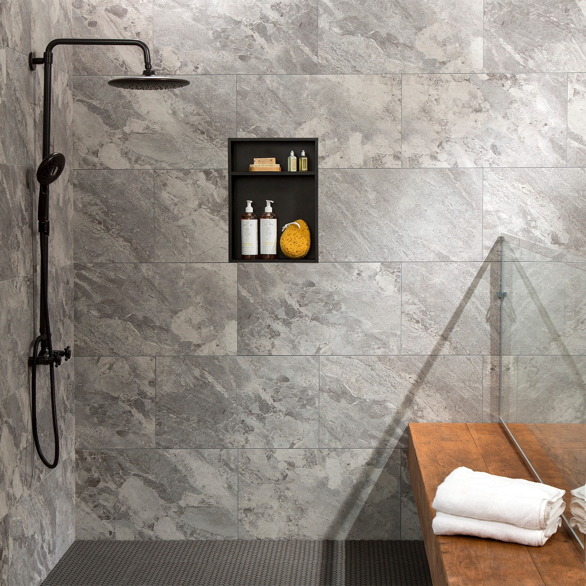 slide 5 of 6, PALISADE Silver Lake 23-in x 11-in Matte PVC Wall Tile ( 17.9-sq ft Carton ), 1 ct