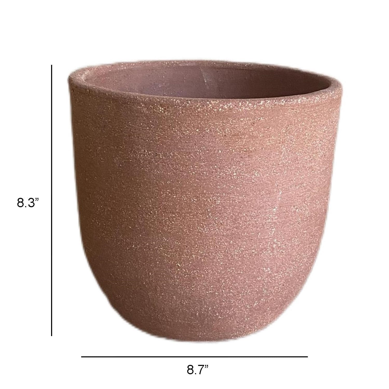 slide 2 of 5, allen + roth Round 8.3-in W x 8.66-in L Red Terracotta Indoor/Outdoor Planter, 1 ct