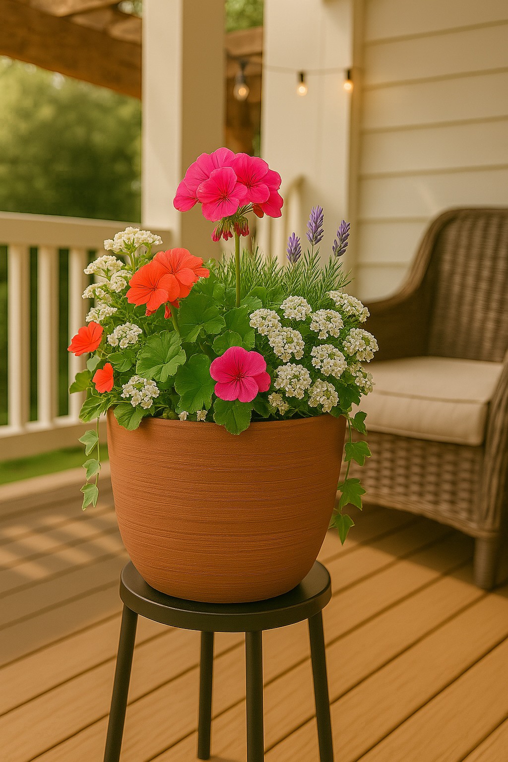 slide 4 of 5, allen + roth Round 8.3-in W x 8.66-in L Red Terracotta Indoor/Outdoor Planter, 1 ct