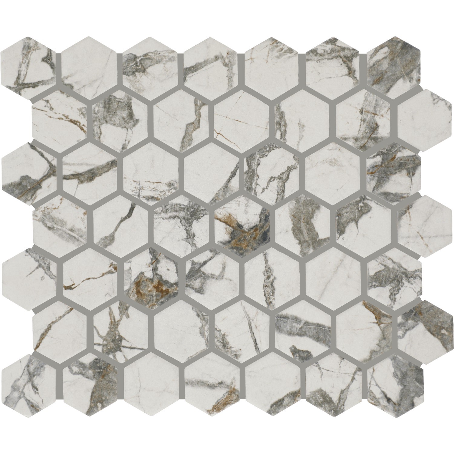 slide 1 of 6, STAINMASTER Picasso Grey 10-in x 12-in Matte Ceramic Hexagon Mosaic Floor and Wall Tile ( 0.81-sq ft Piece ), 1 ct