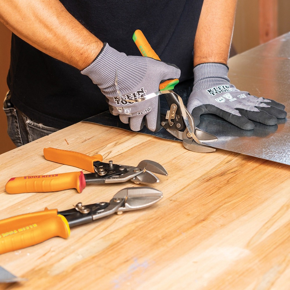 slide 6 of 6, Klein Tools Offset Straight-Cutting Aviation Snips, 1 ct