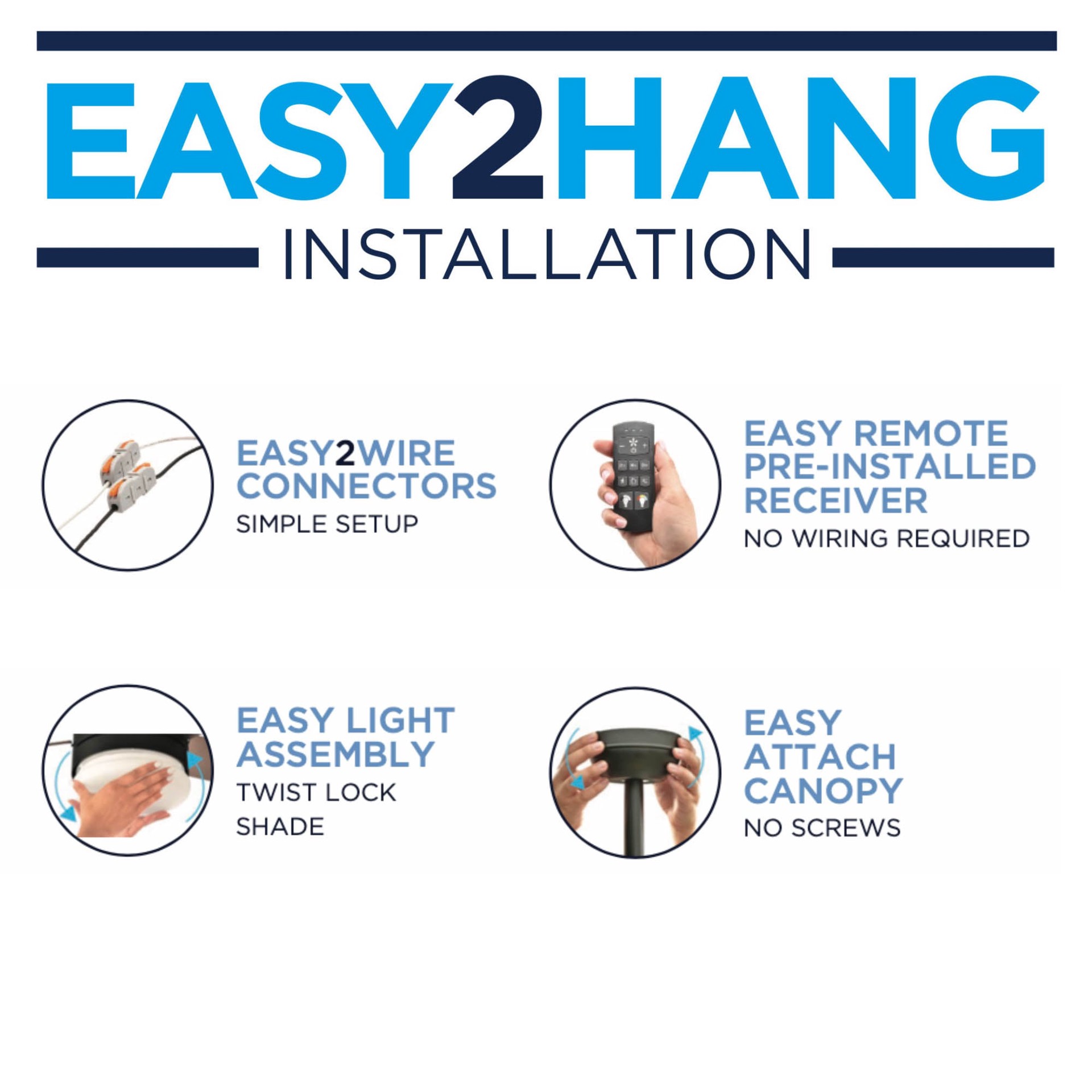 slide 5 of 6, Harbor Breeze Outermark Easy2Hang 60-in Matte Black with Black Blades Color-Changing Integrated LED Uncovered Outdoor Ceiling Fan With Light 6 -Blade, 1 ct