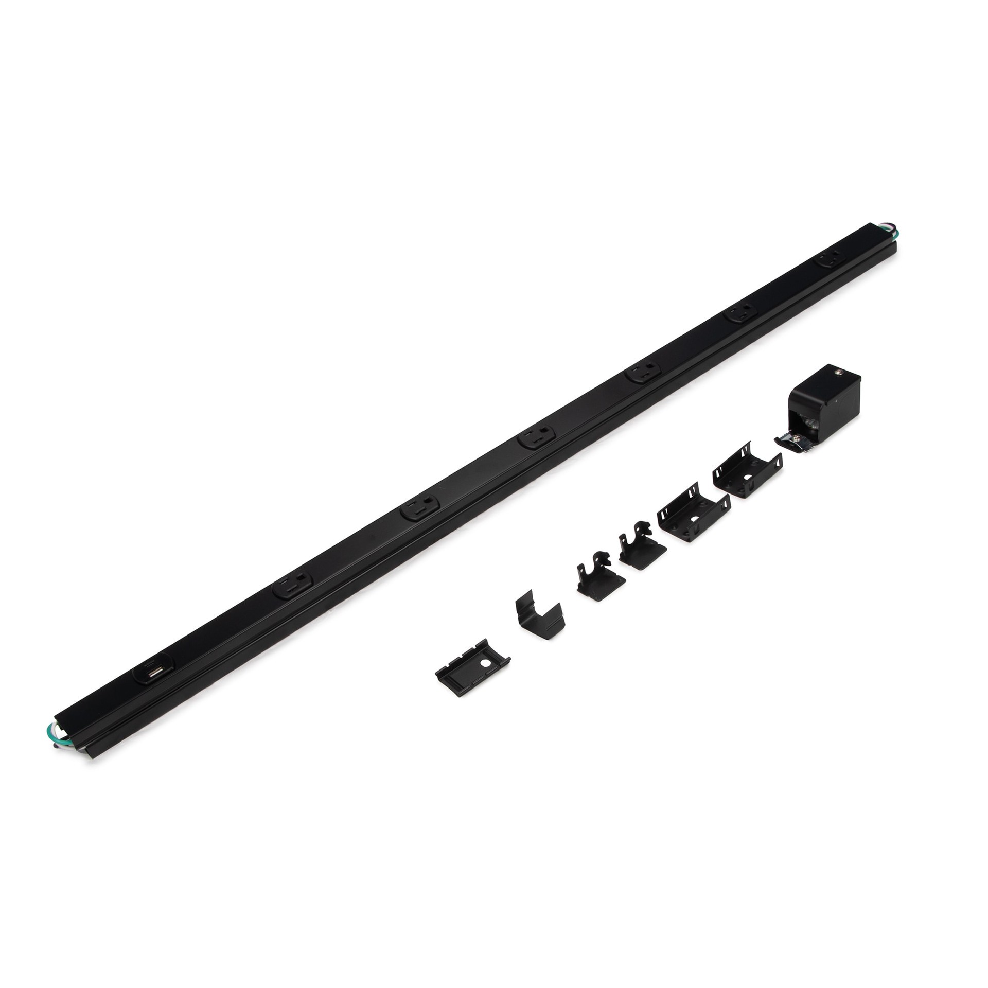 slide 2 of 5, Utilitech 6-Outlet Black Power Strip With USB A/C 36-in L Black Raceway, 1 ct