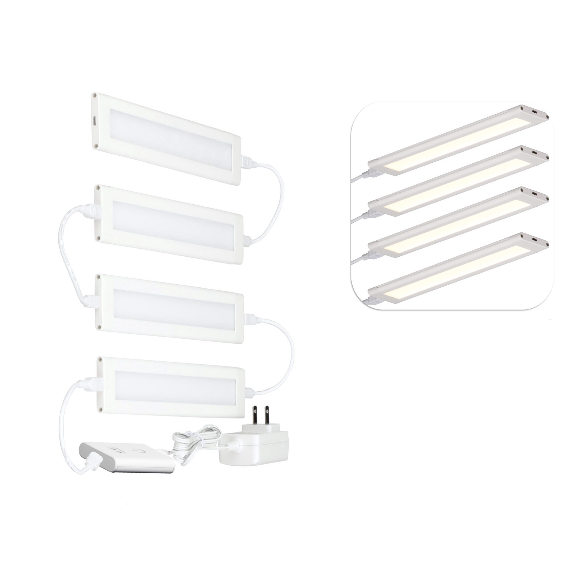 slide 1 of 6, Utilitech 4 -Pack 9-in Plug-in LED Under Cabinet Light Bar, 1 ct