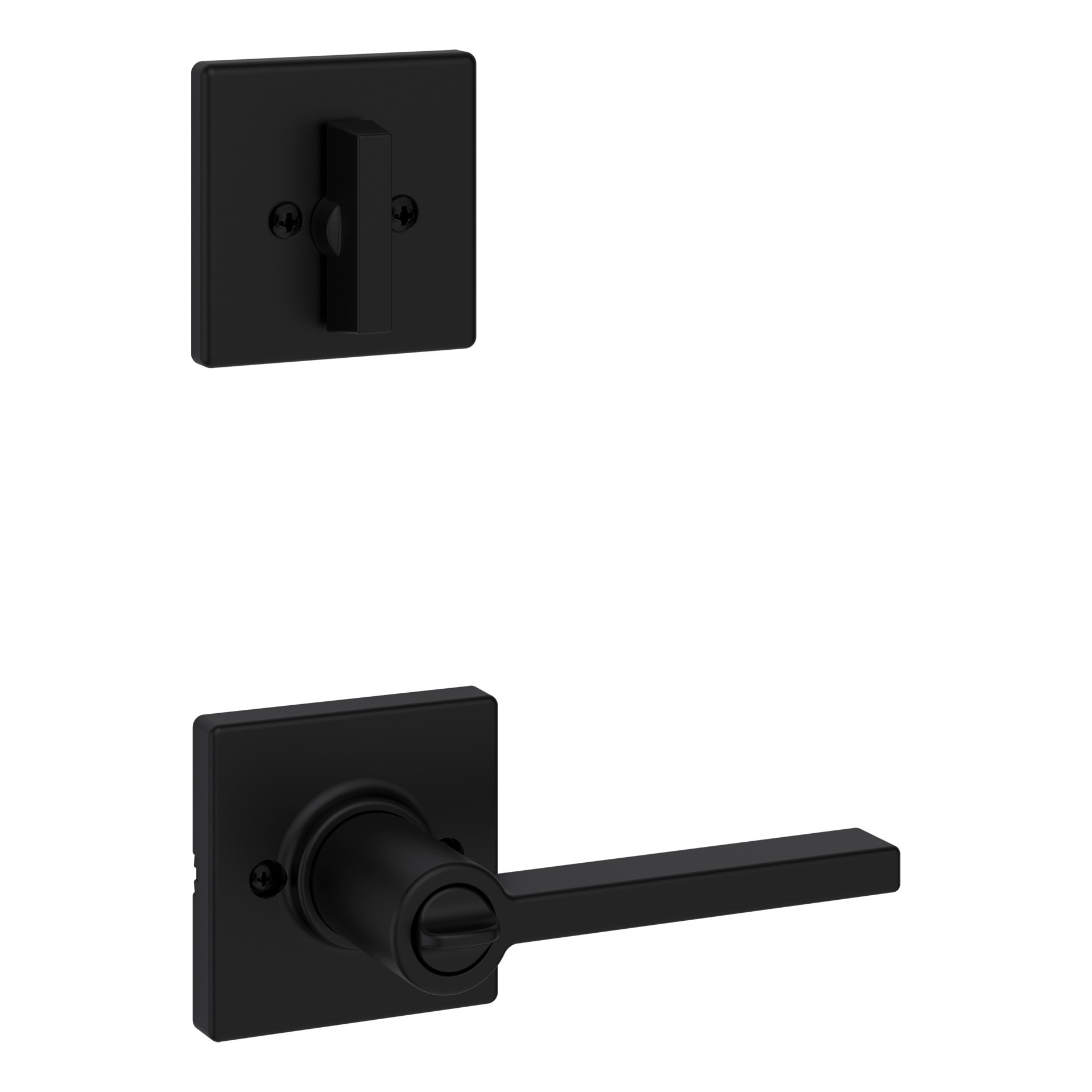 slide 2 of 6, Kwikset Casey Matte Black Interior or Exterior Single-Cylinder Deadbolt and Keyed Entry Door Handleset ft. SmartKey Security, 1 ct